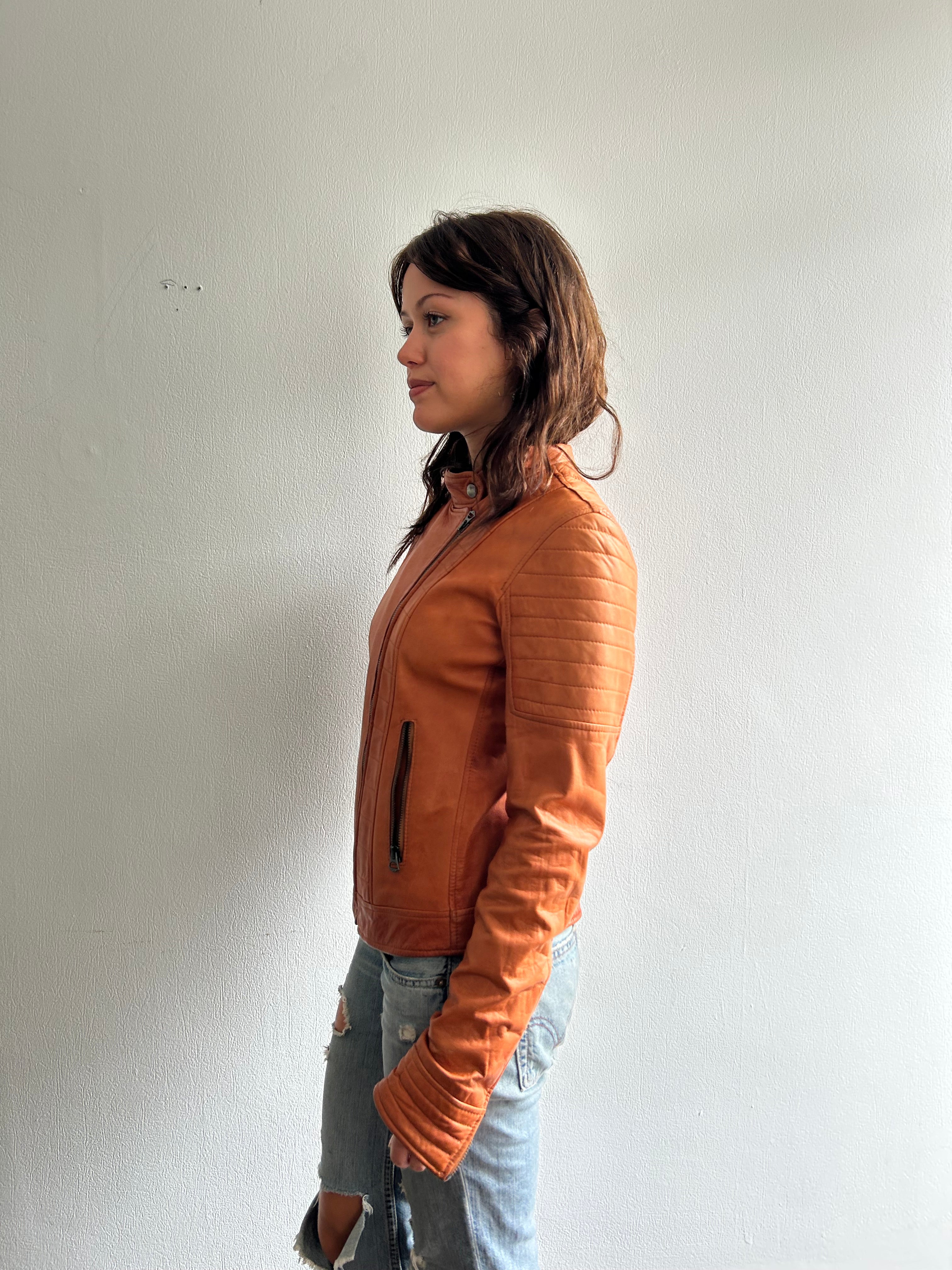 Rust Vintage Leather Jacket