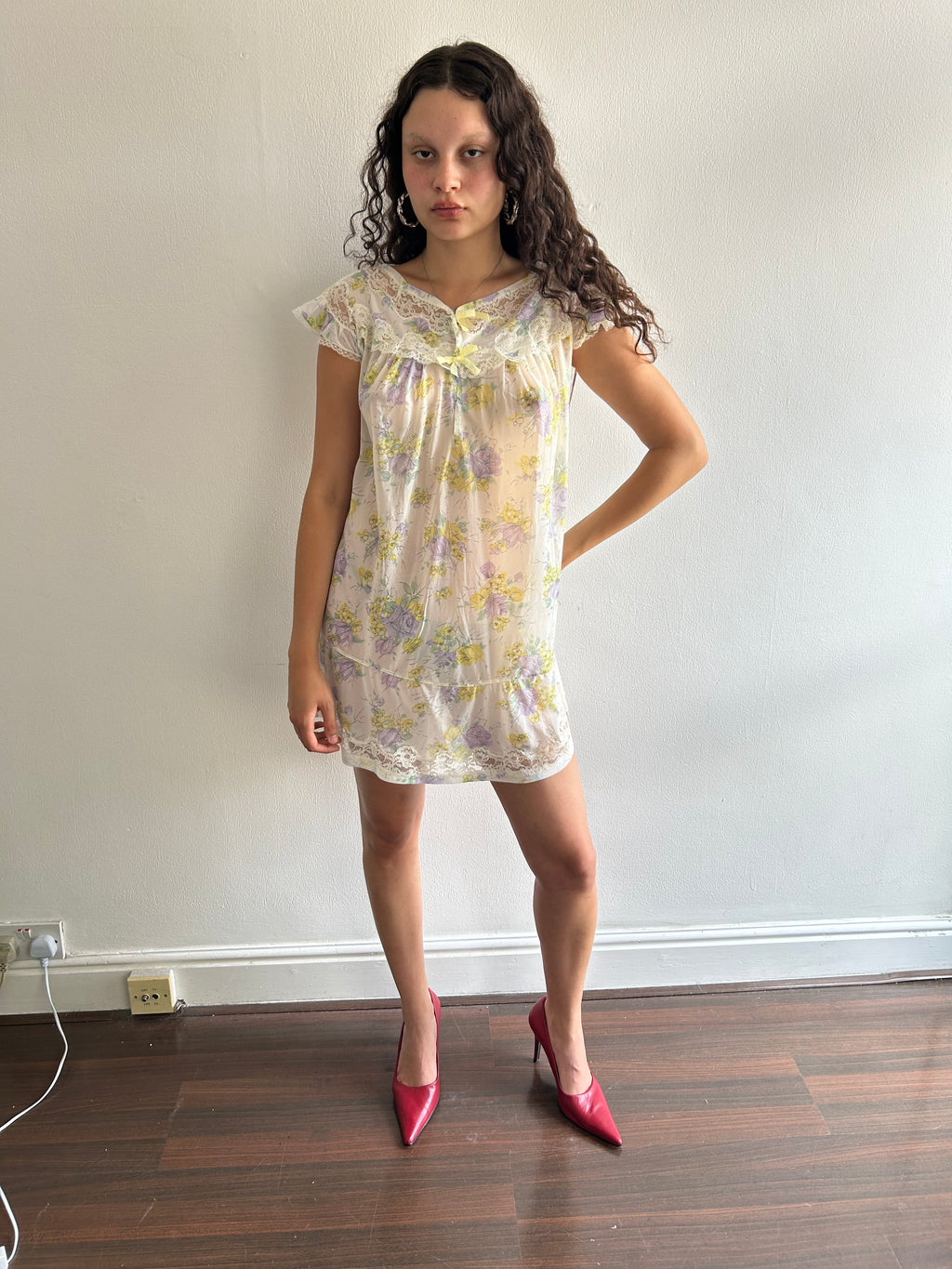 Vintage Floral Babydoll Dress