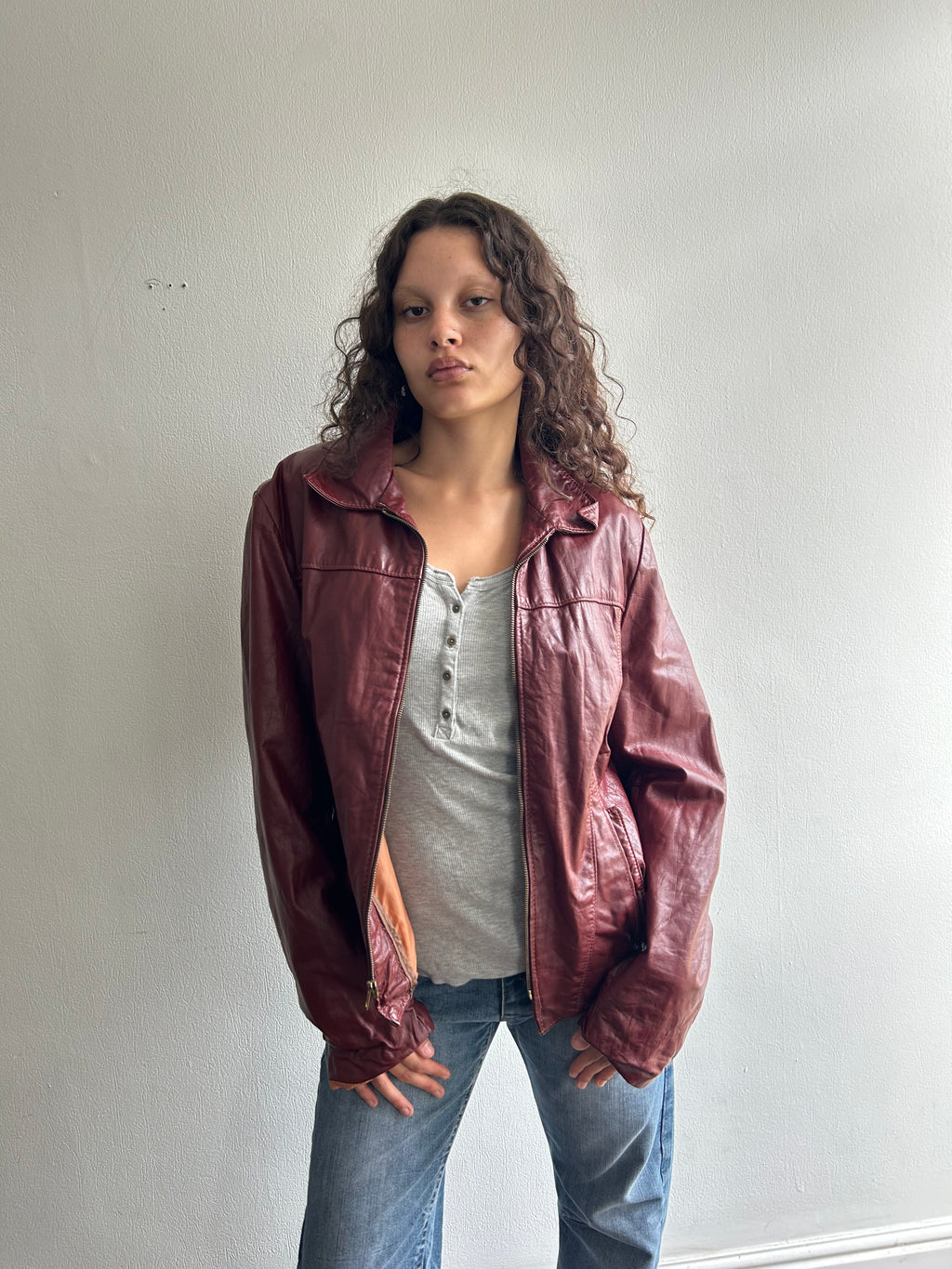Burgundy Leather Jacket
