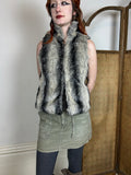 Black and grey furry gilet
