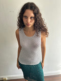 Grey Studded Crochet Top