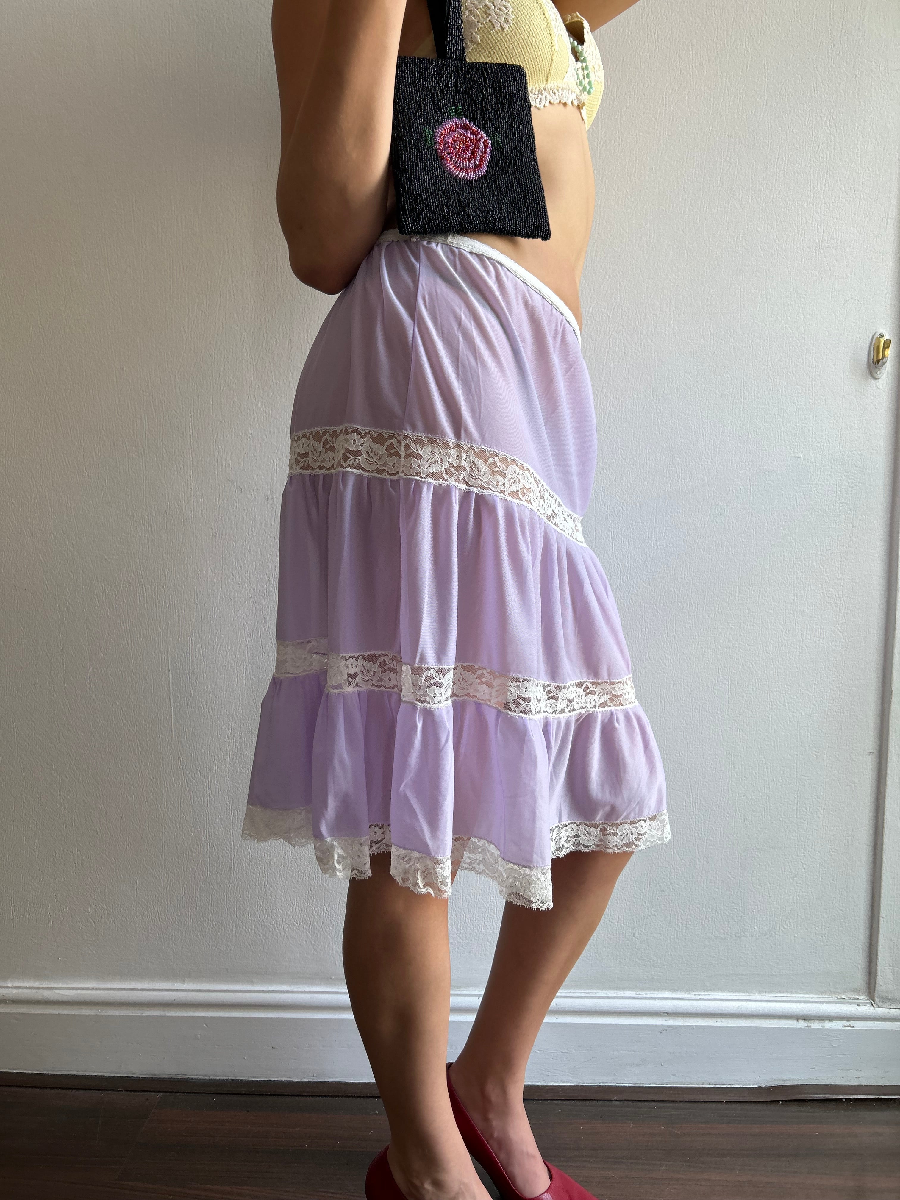 Vintage Lilac Tiered Slip Skirt