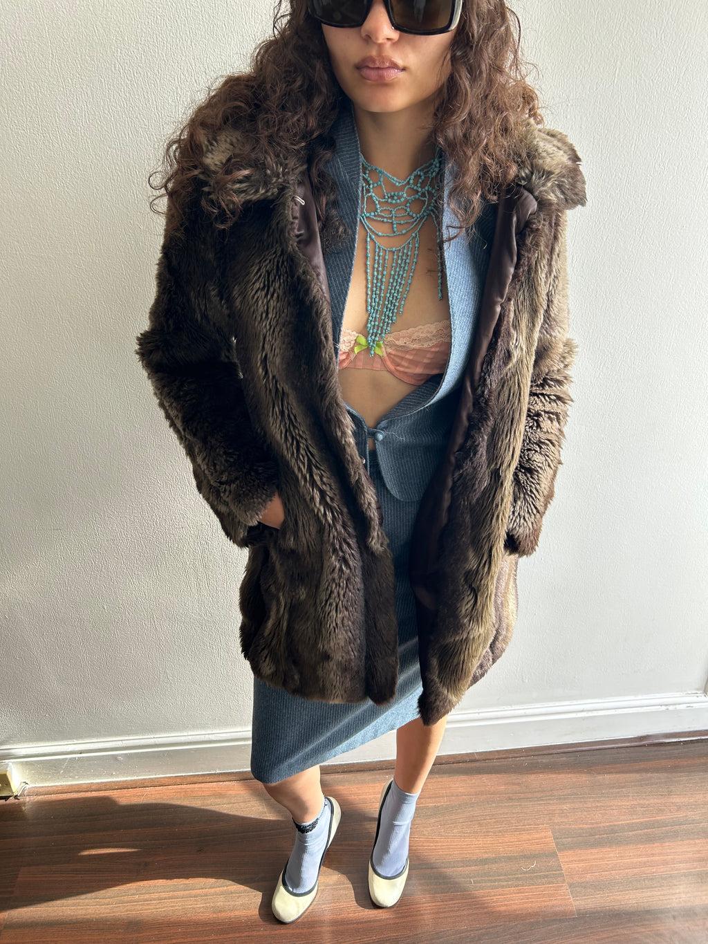 Brown Faux Fur Coat