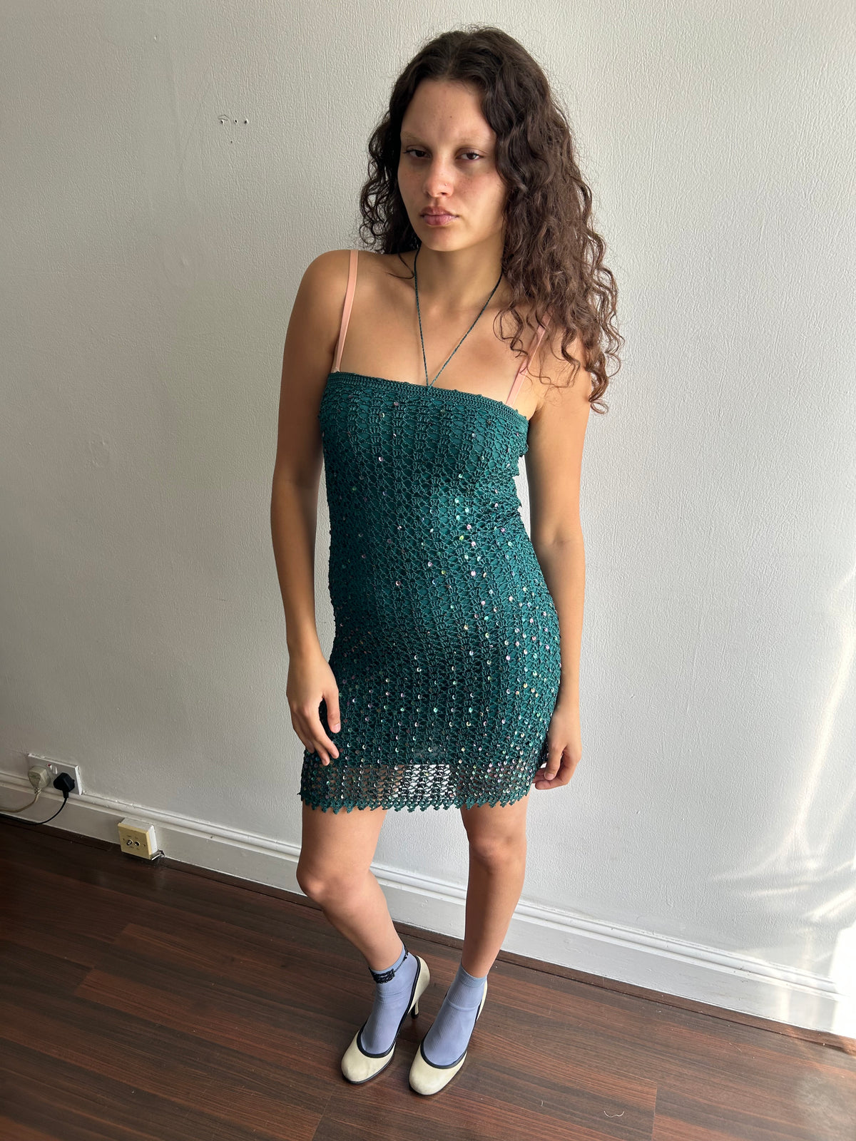 Y2K Green Sequin Dress/Skirt