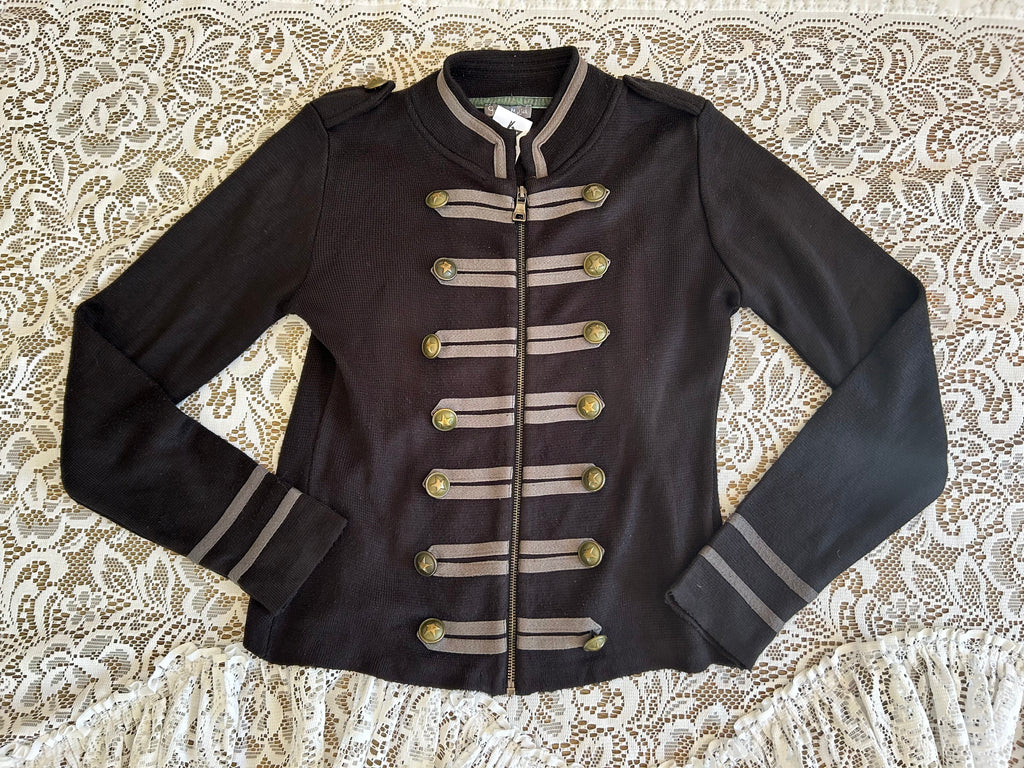 Black Military Zip Up