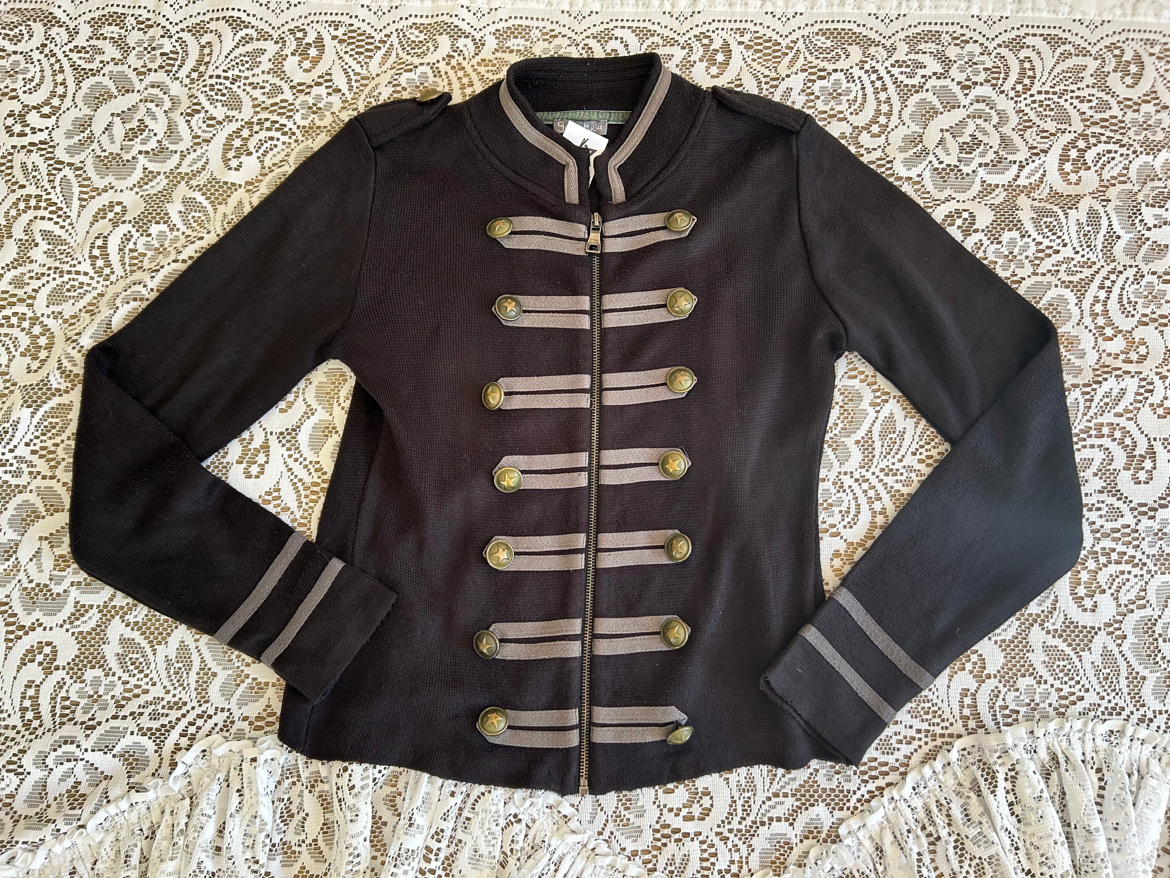 Black Military Zip Up
