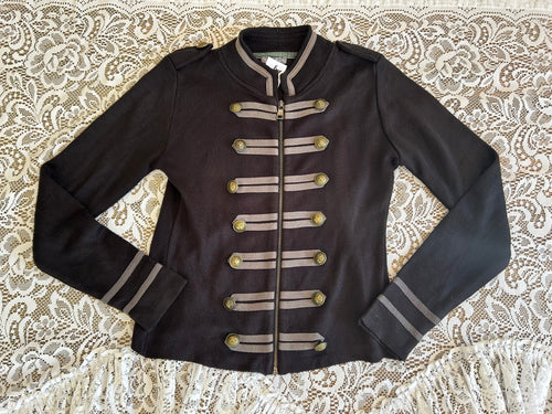 Black Military Zip Up