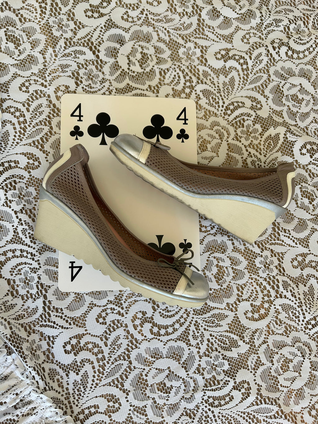 Silver Sporty Y2k Wedge Heels