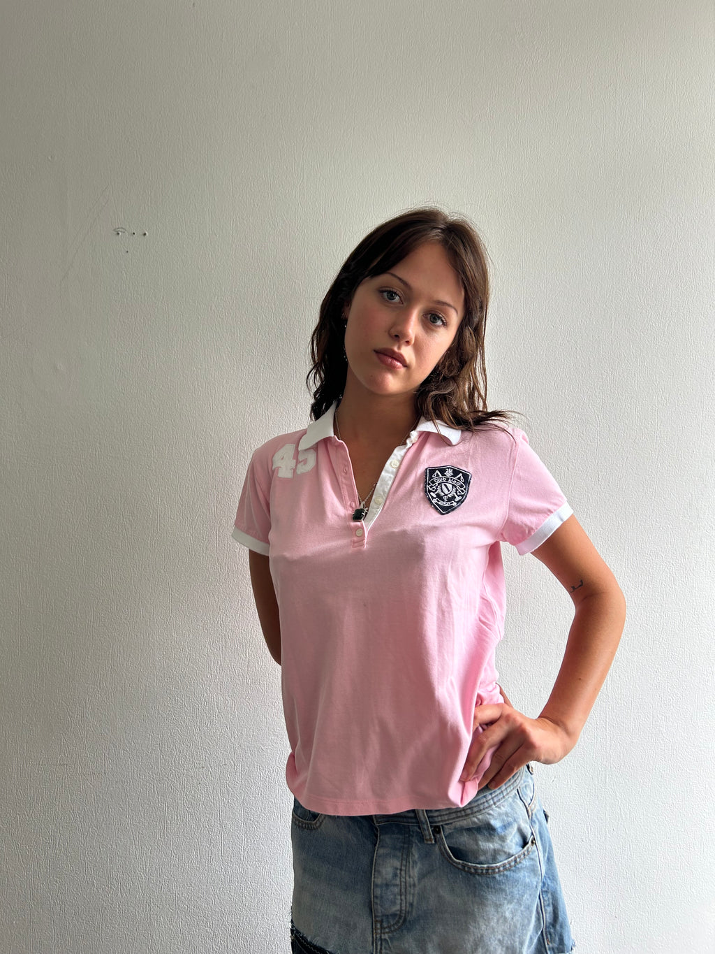 Pink '45' Polo Shirt