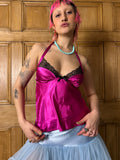 Hot pink lingerie halter top