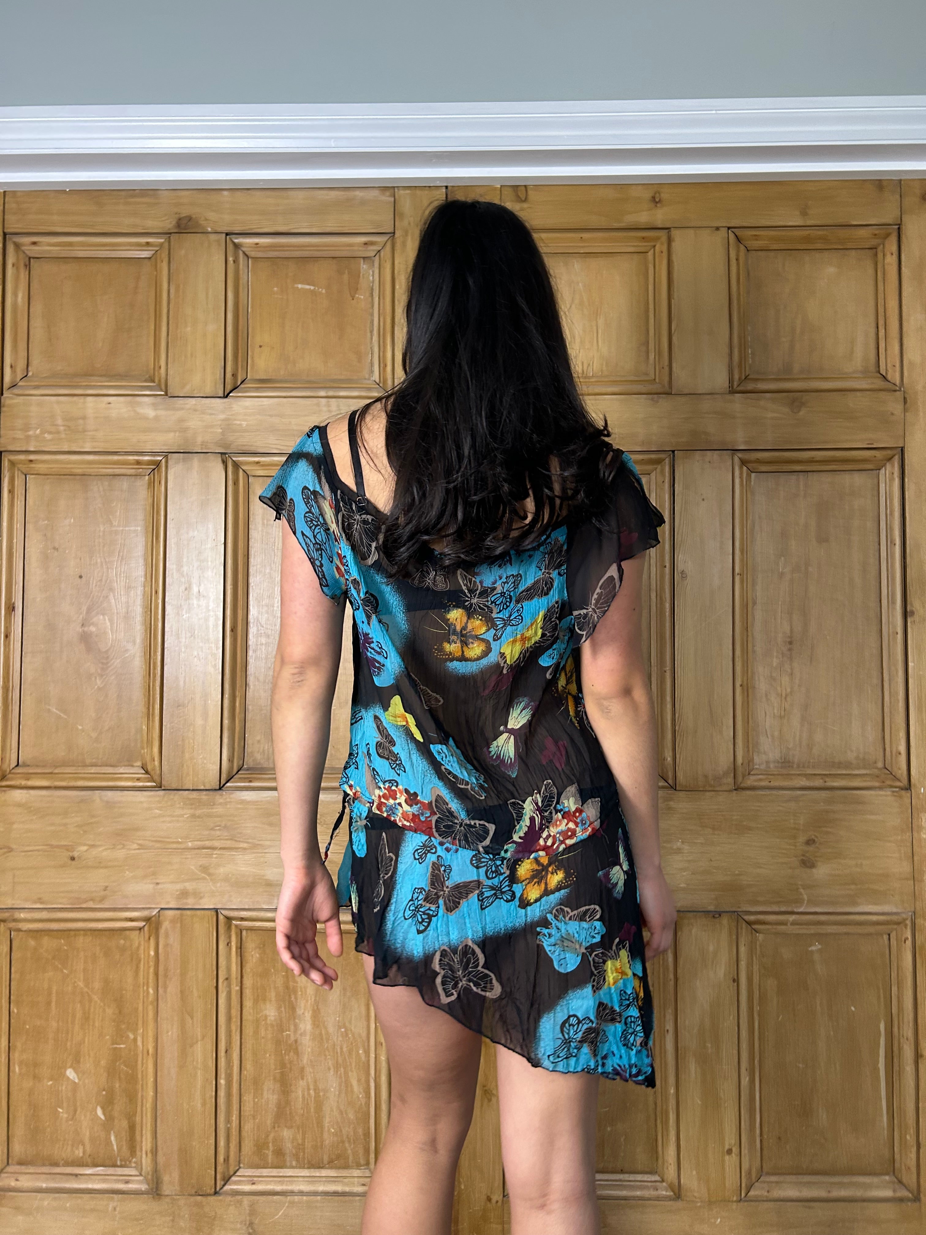 Floral sheer beach dress