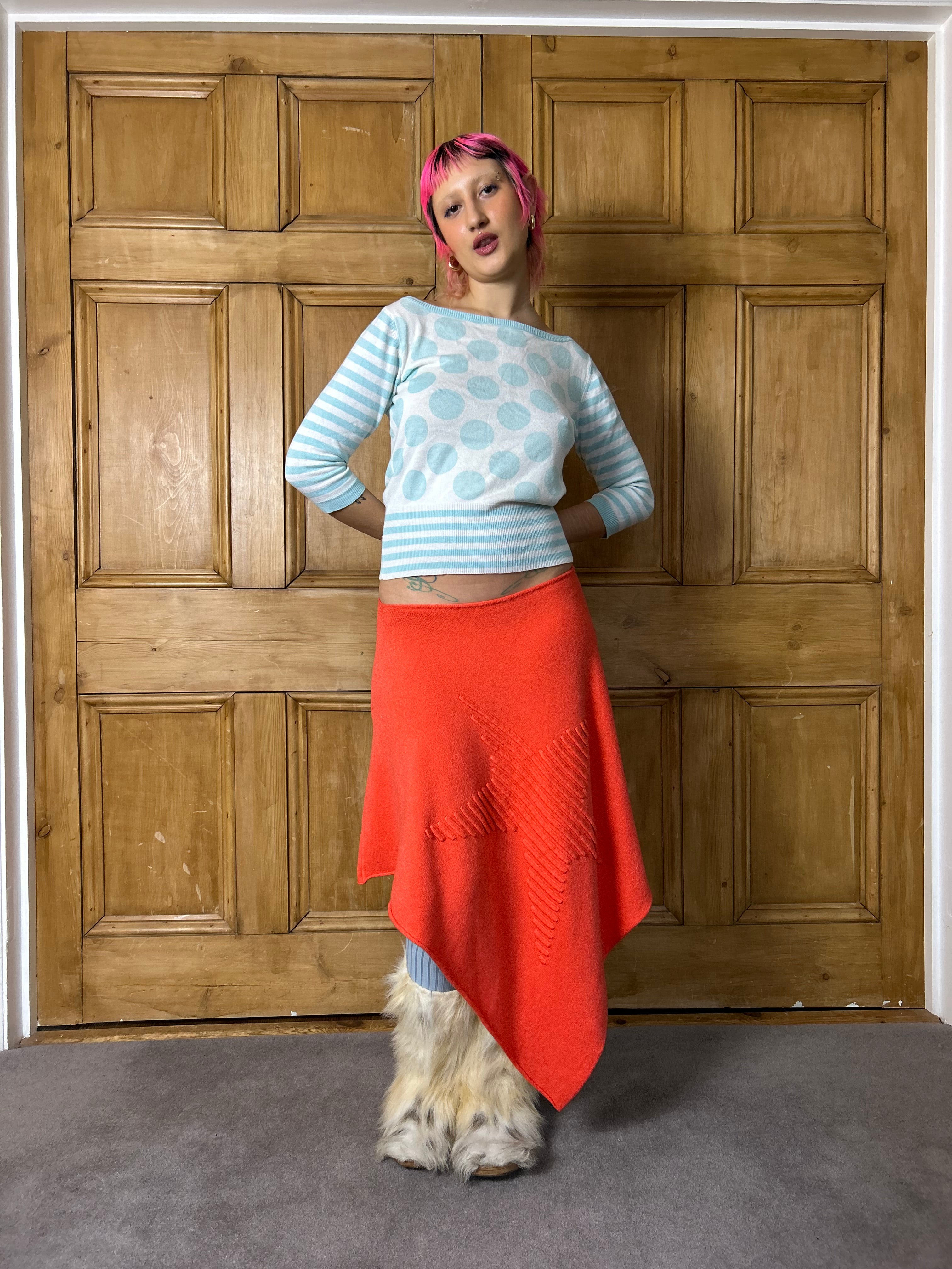 Coral Asymmetrical Star Skirt