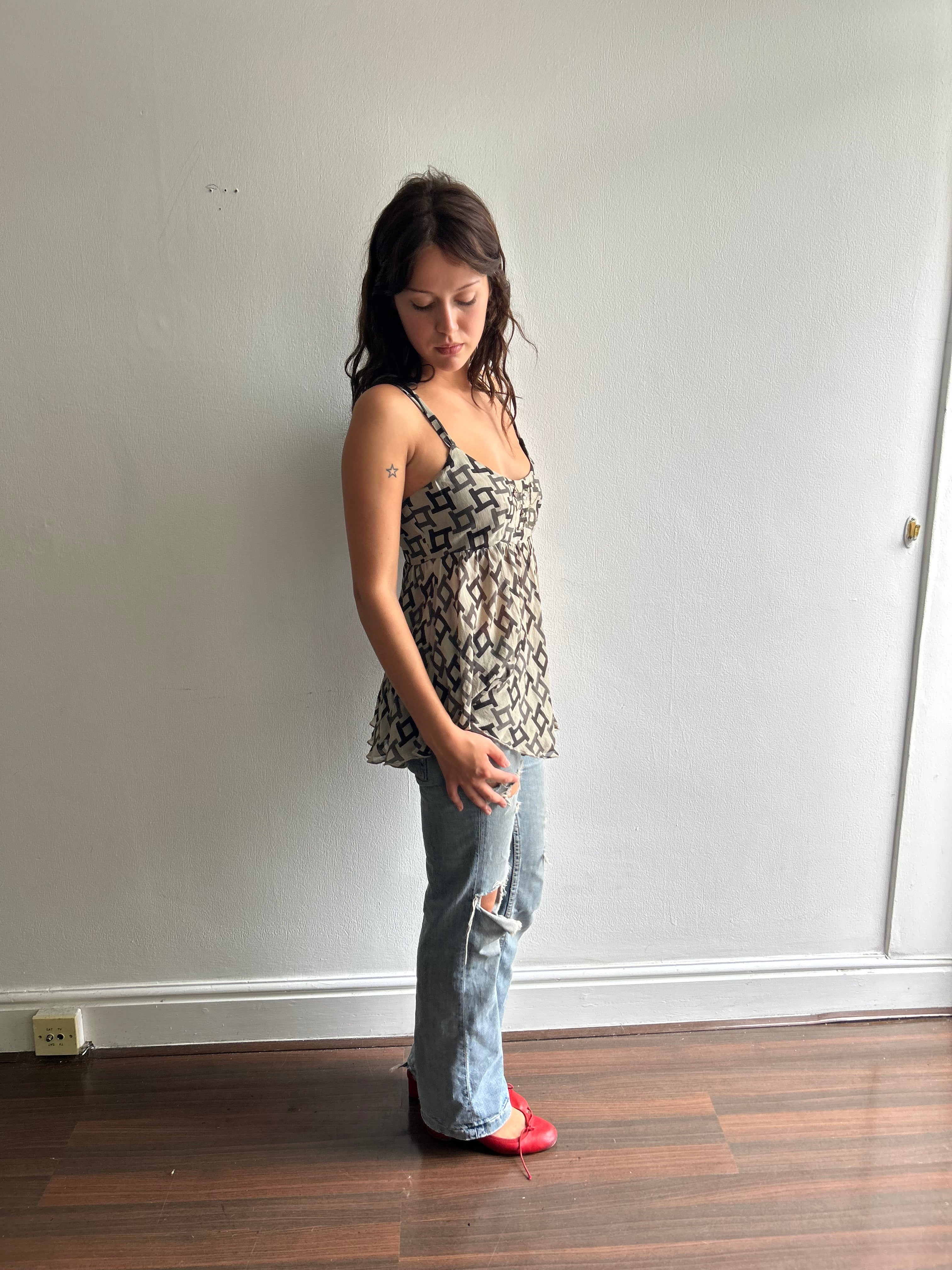 Geometric Silk IKKS Top