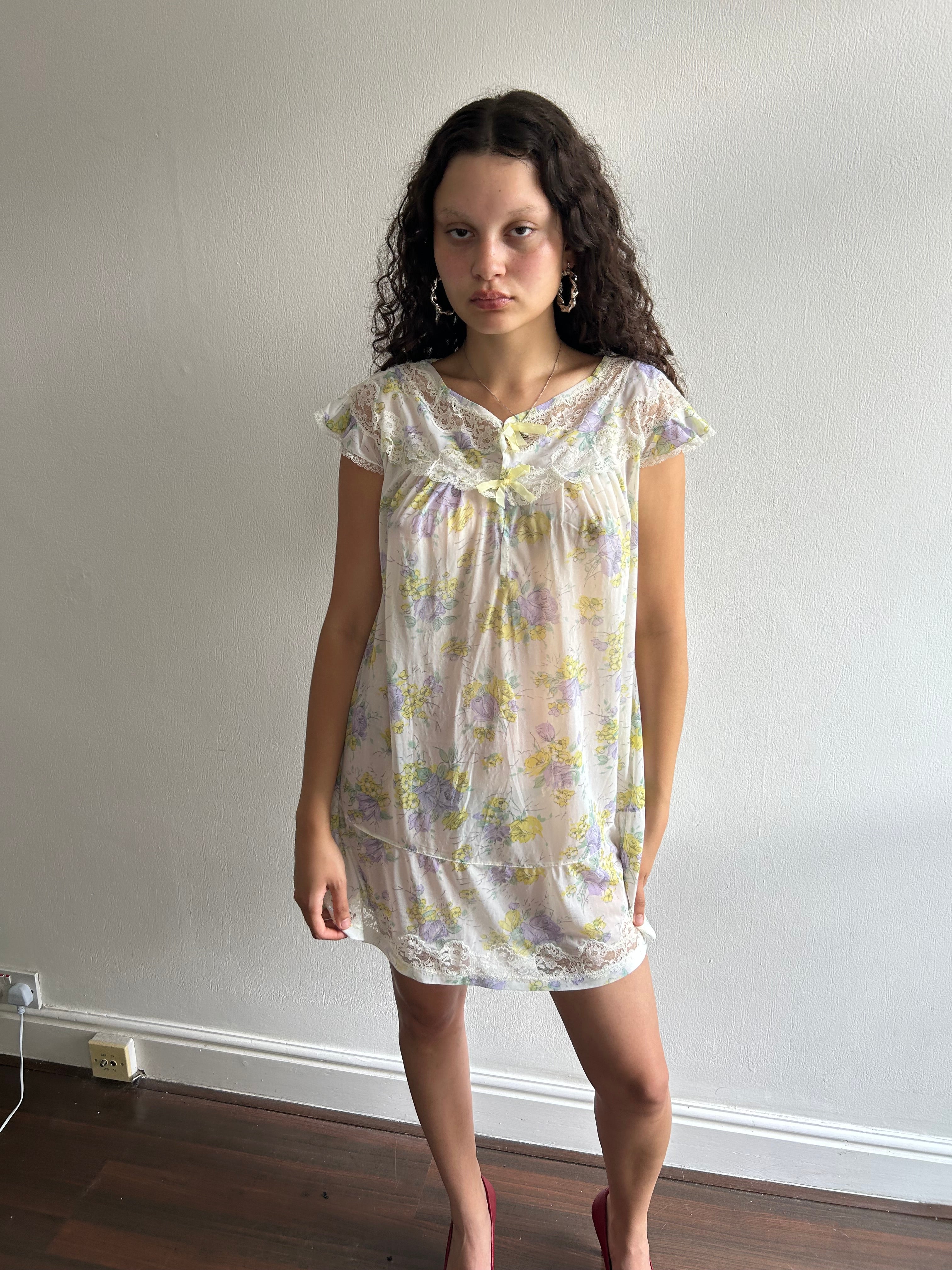 Vintage Floral Babydoll Dress