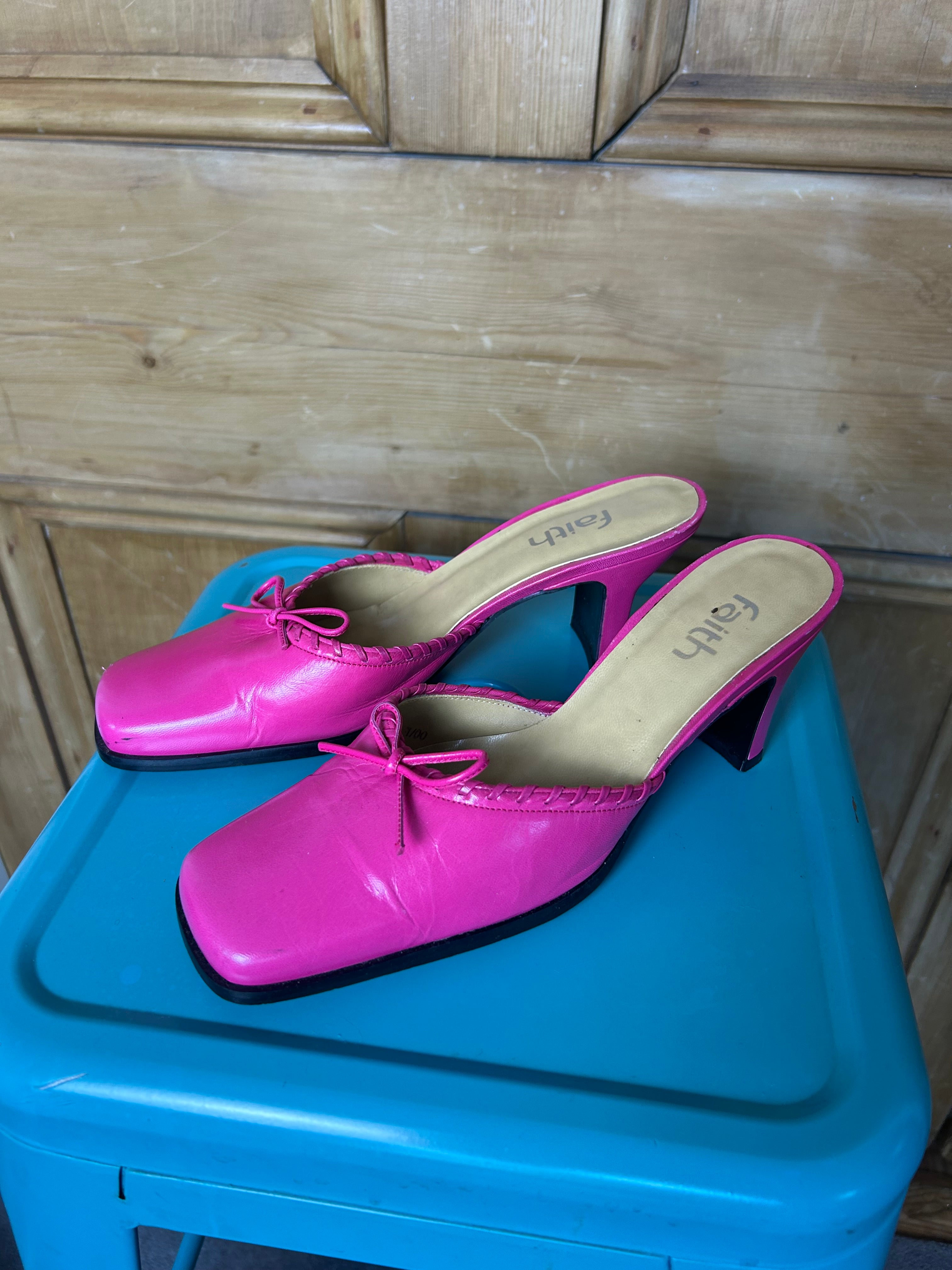 Iconic hot pink FAITH heels