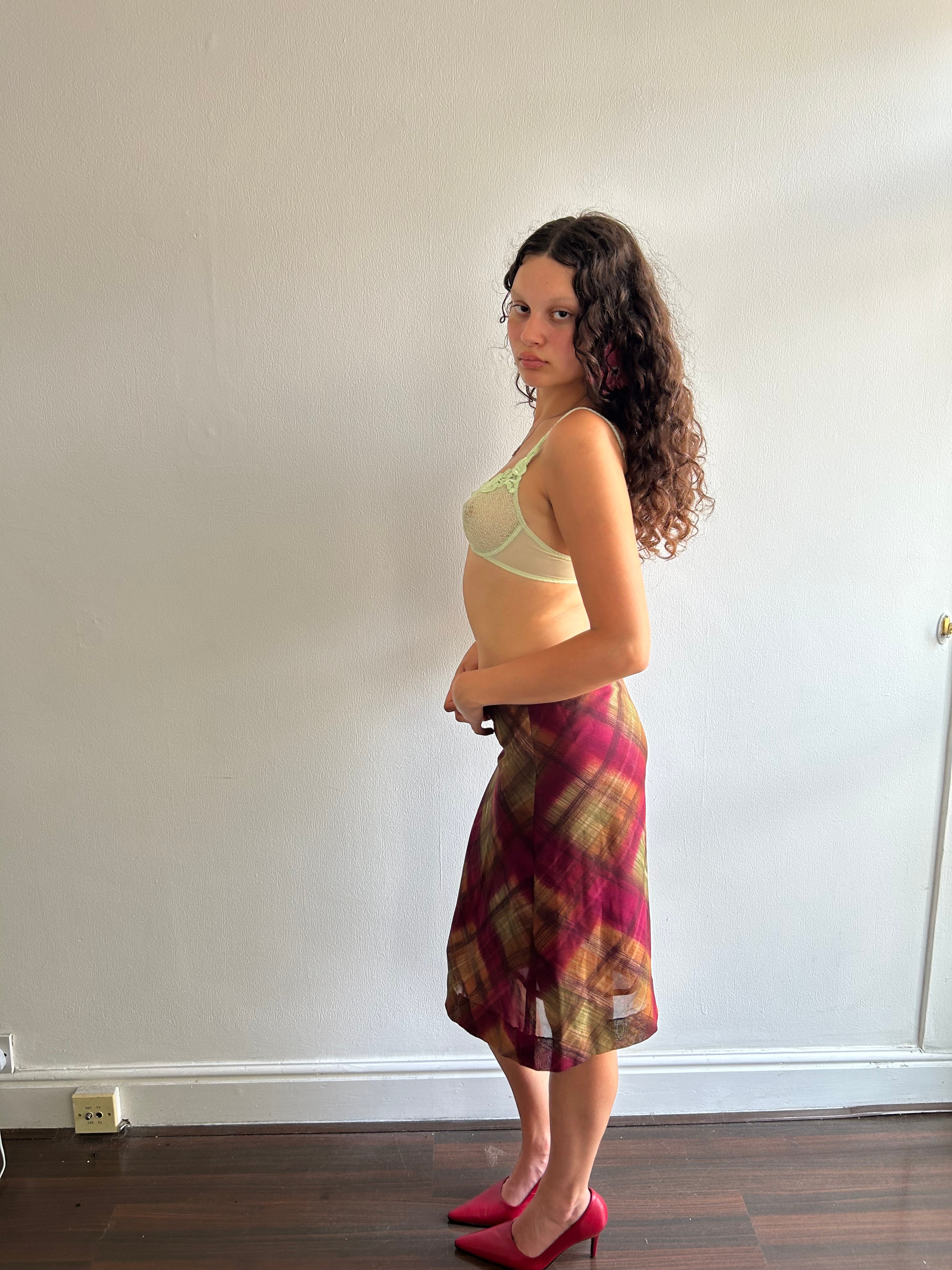 Vintage Tartan Slip Skirt