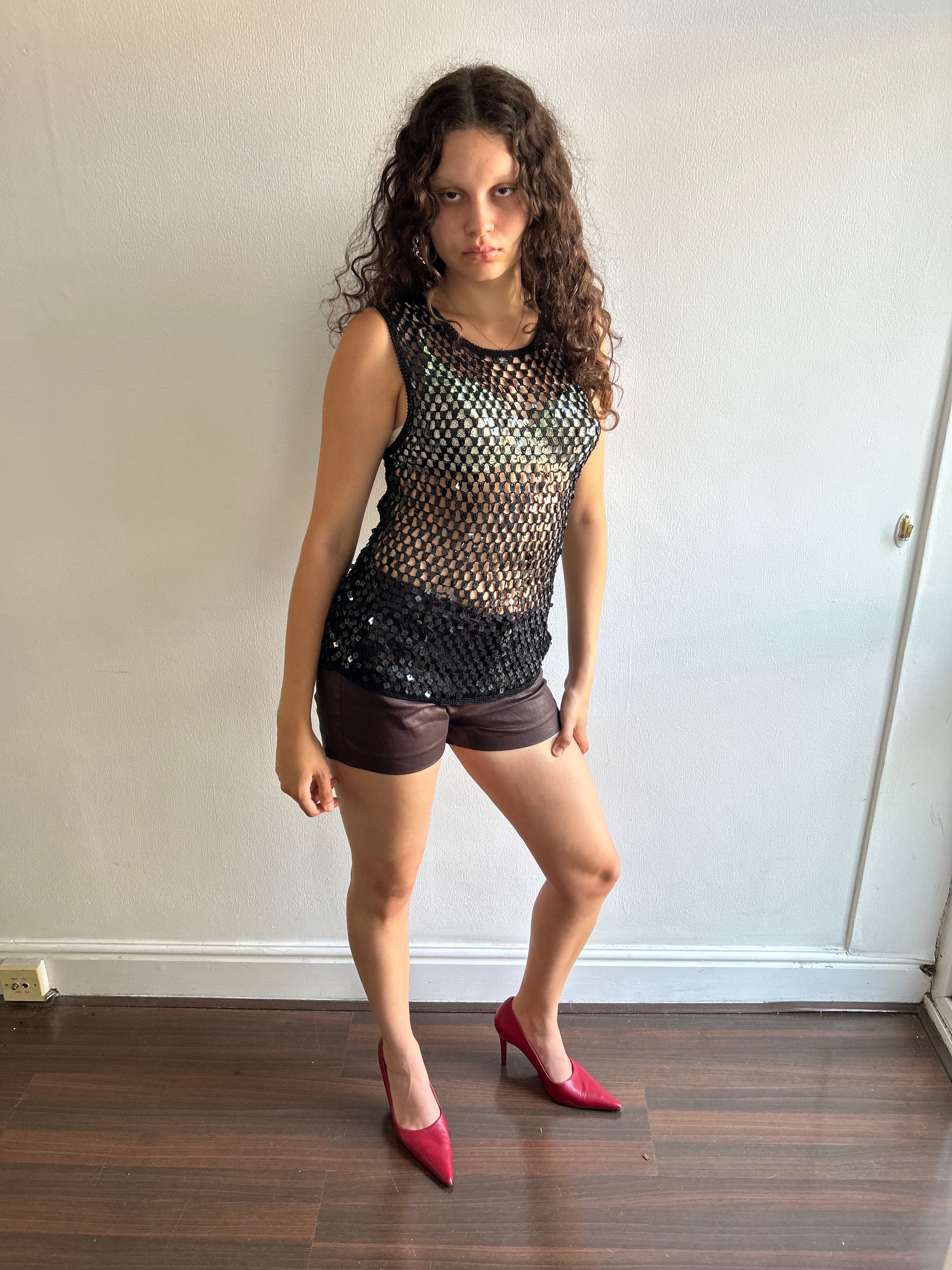 Black Sequin Top