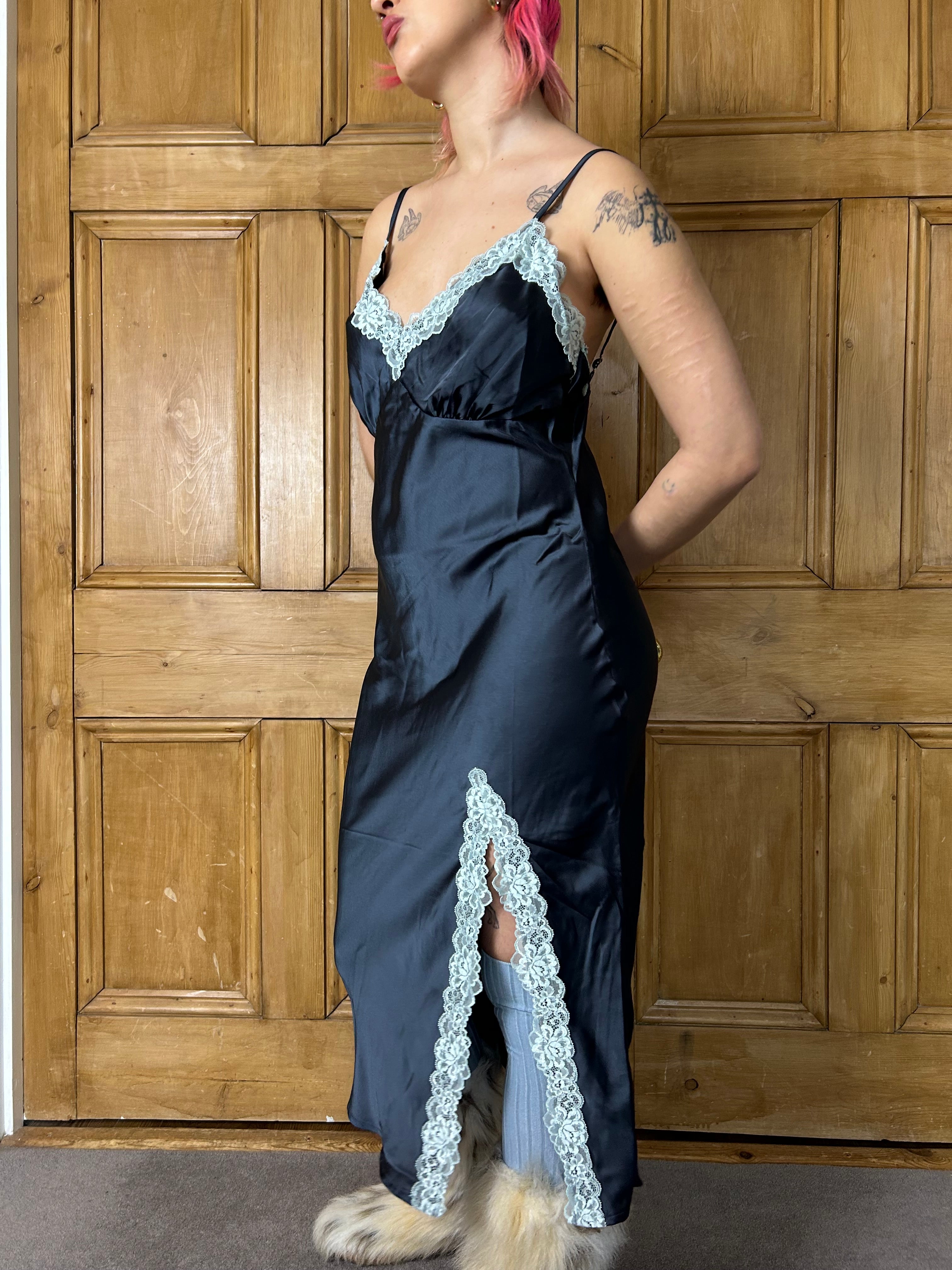 Blue Lace Slip Dress