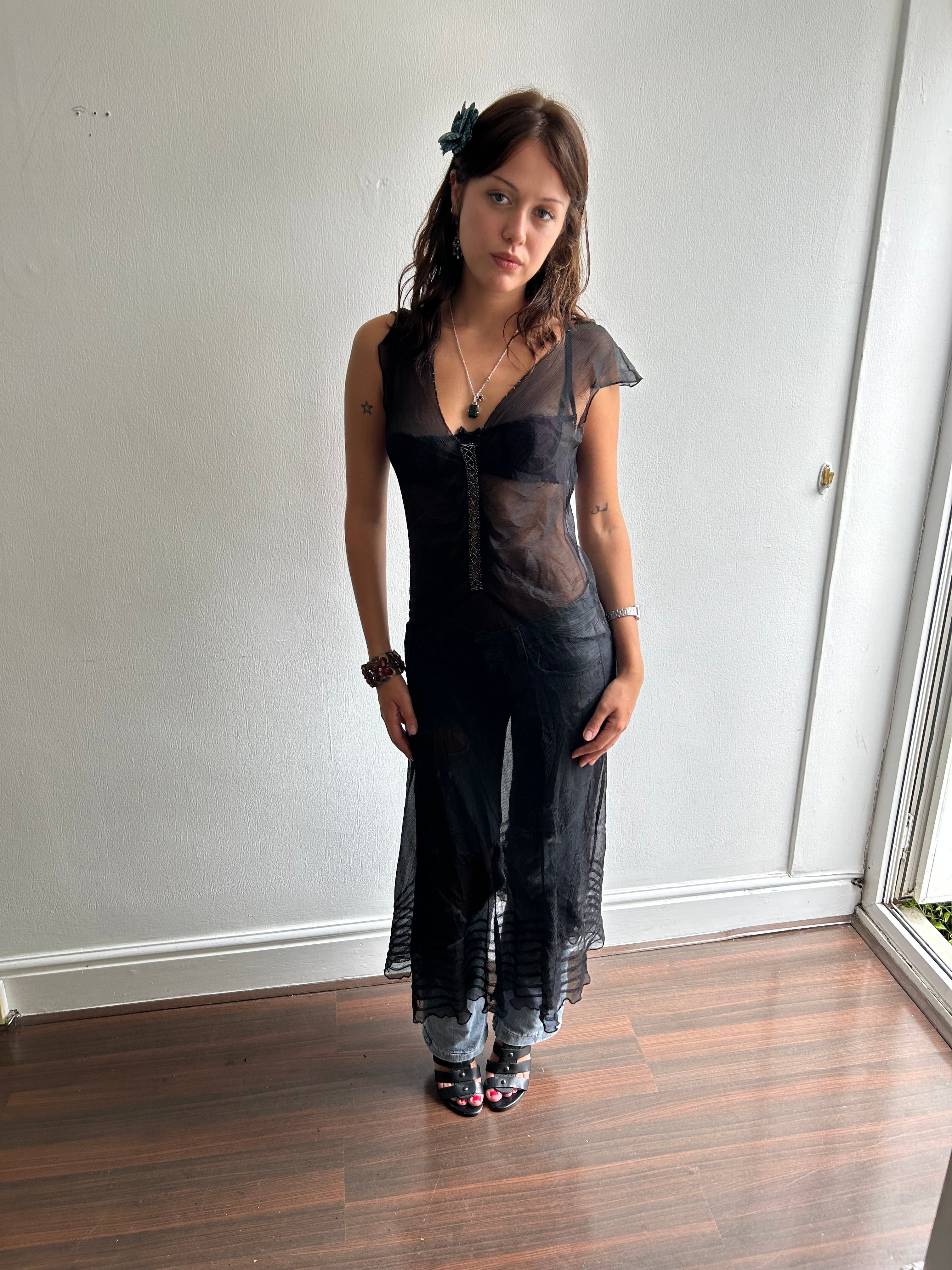 Black Sheer Dress