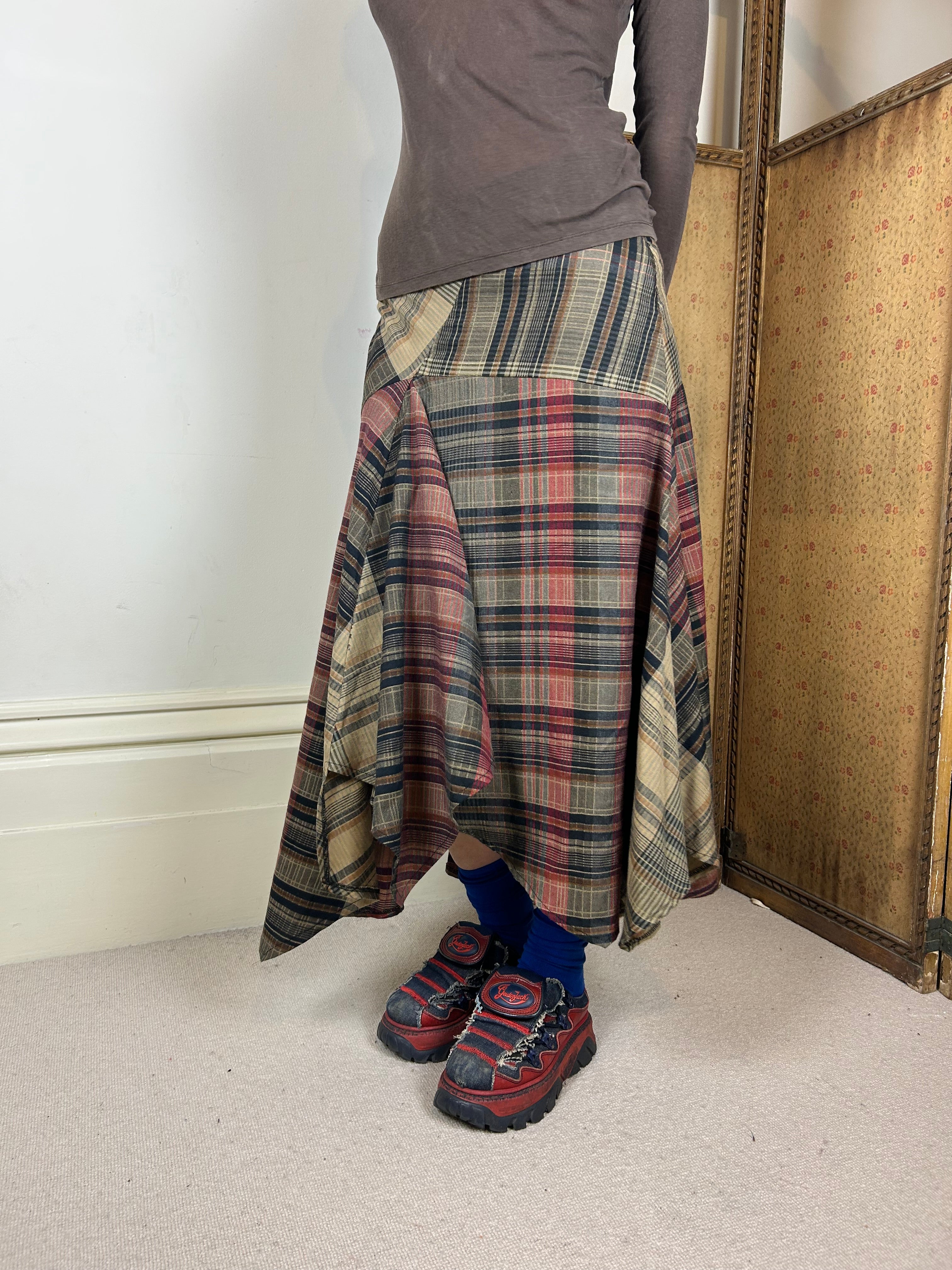 Tartan asymmetrical skirt