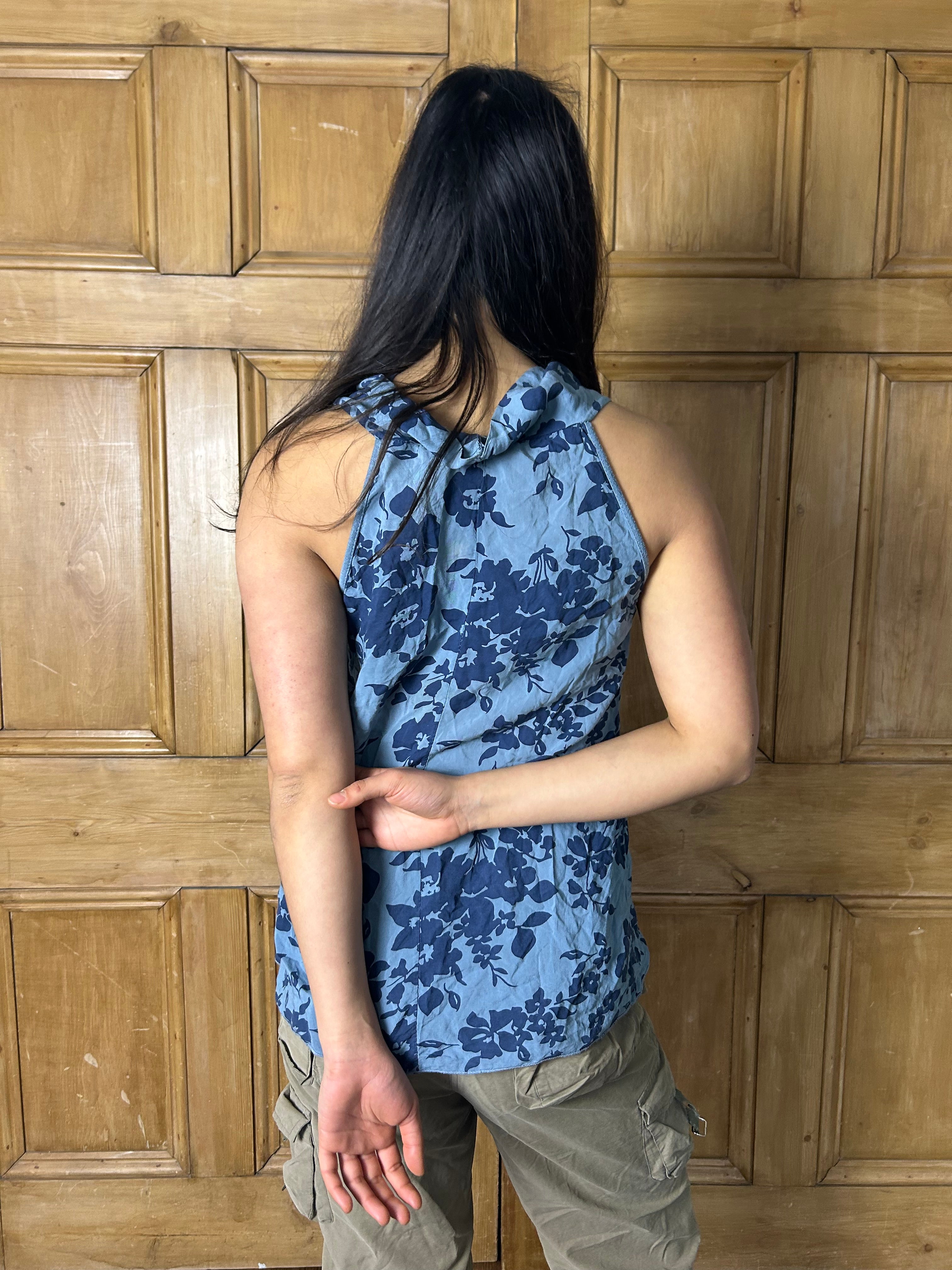 Blue floral vintage top