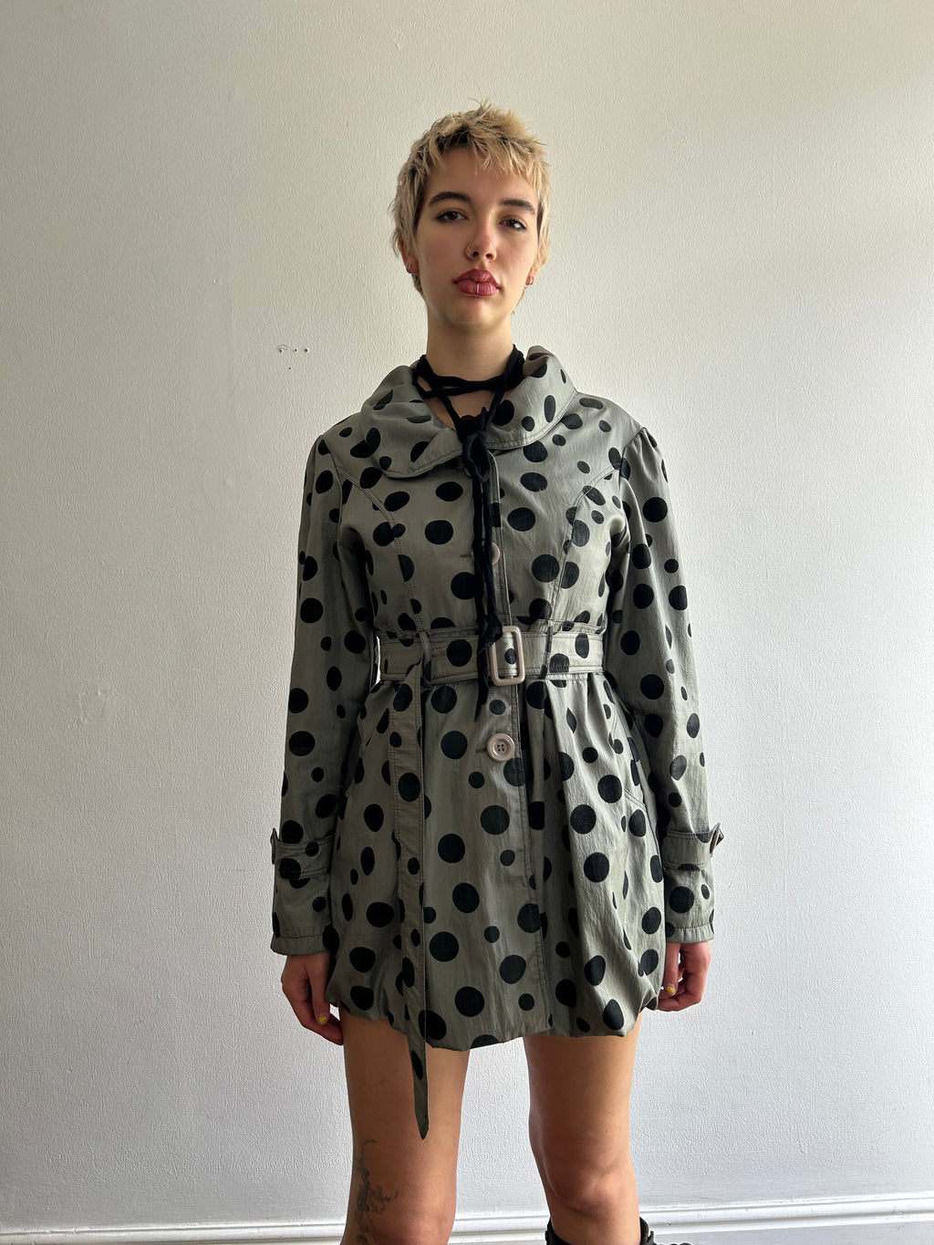 Polka dot bubble coat