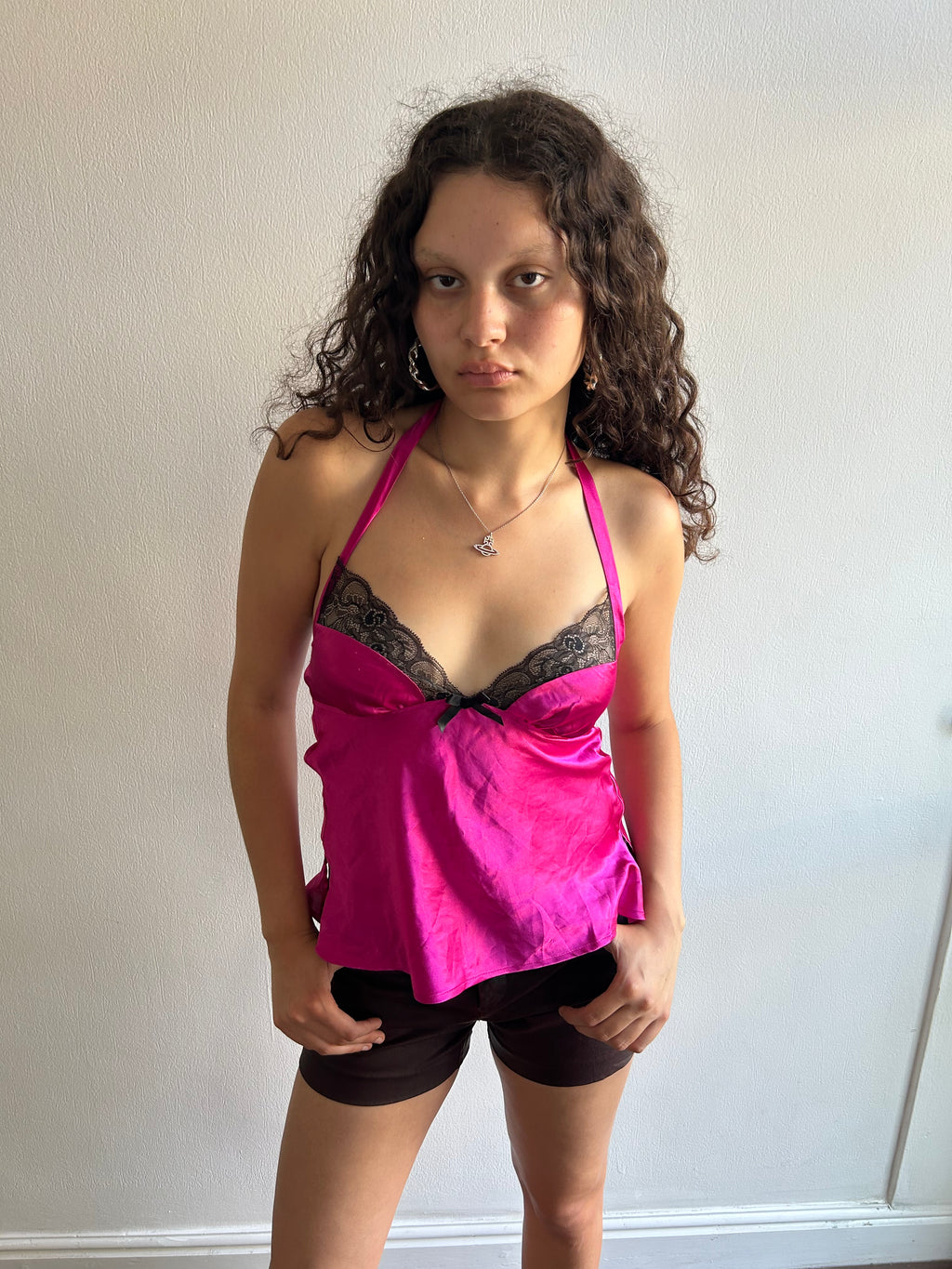 Hot Pink Lingerie Halter Top