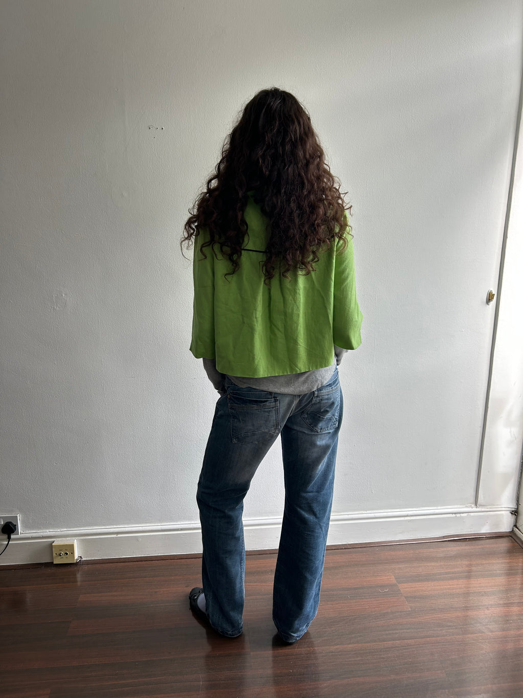 Lime Green Cropped Peacoat