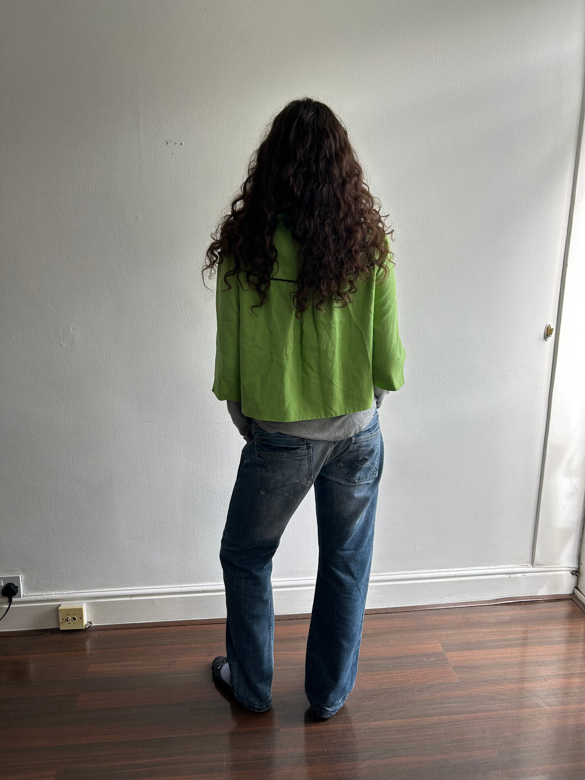Lime Green Cropped Peacoat