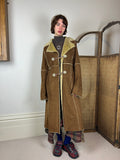 Two tone brown afghan trench coat