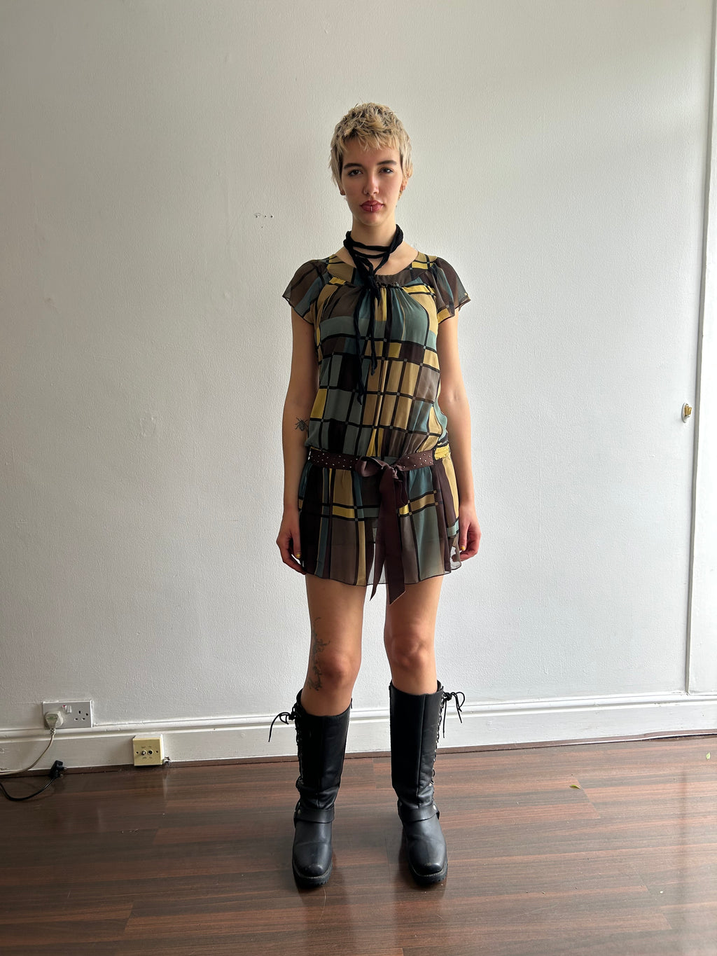 Tartan Drop Waist Dress