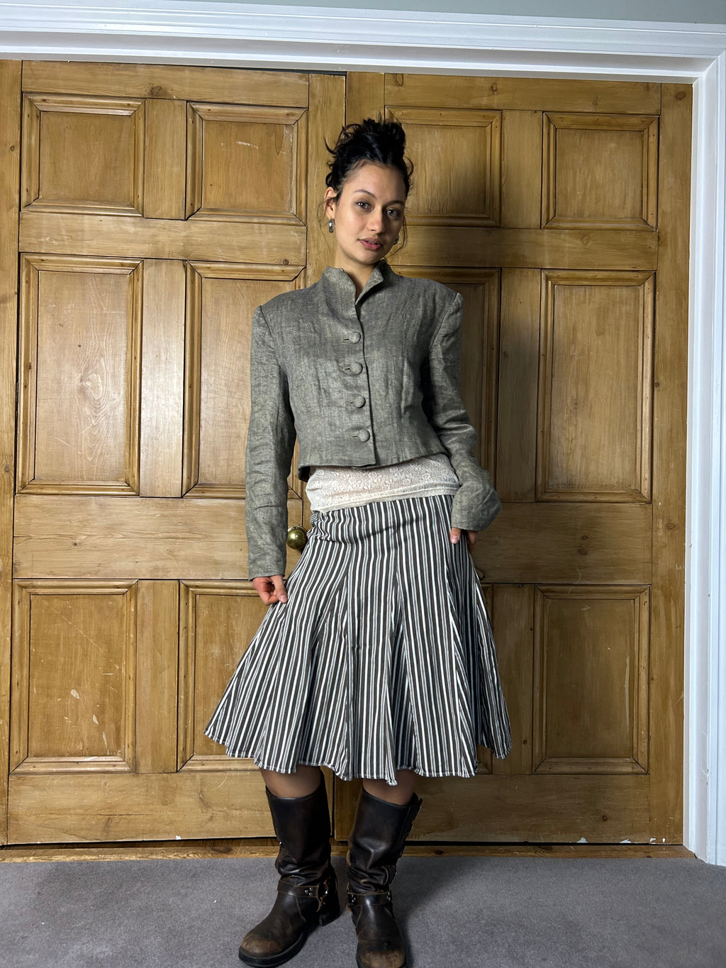Pinstripe Boden Skirt