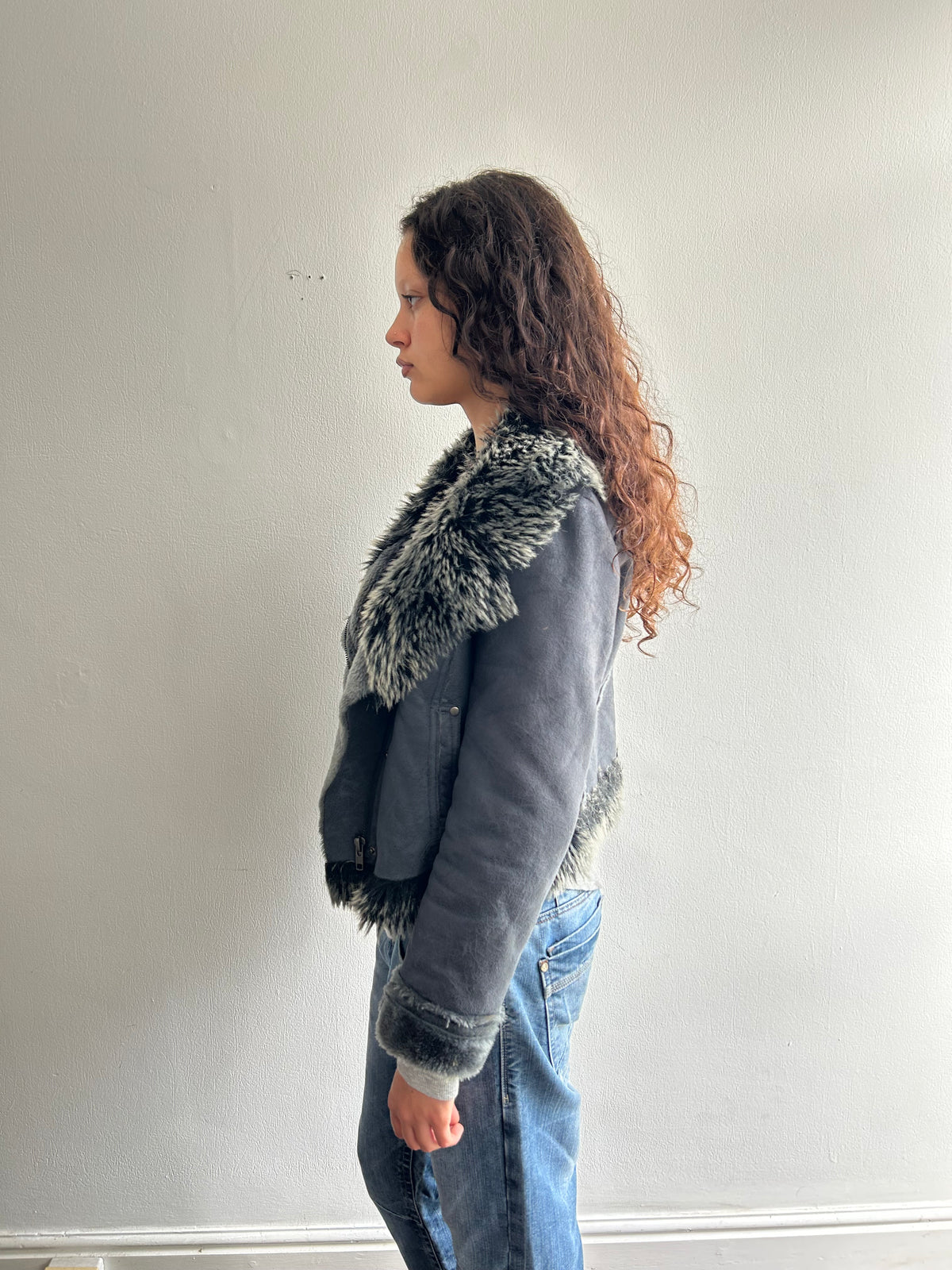Powder Blue Fur Coat