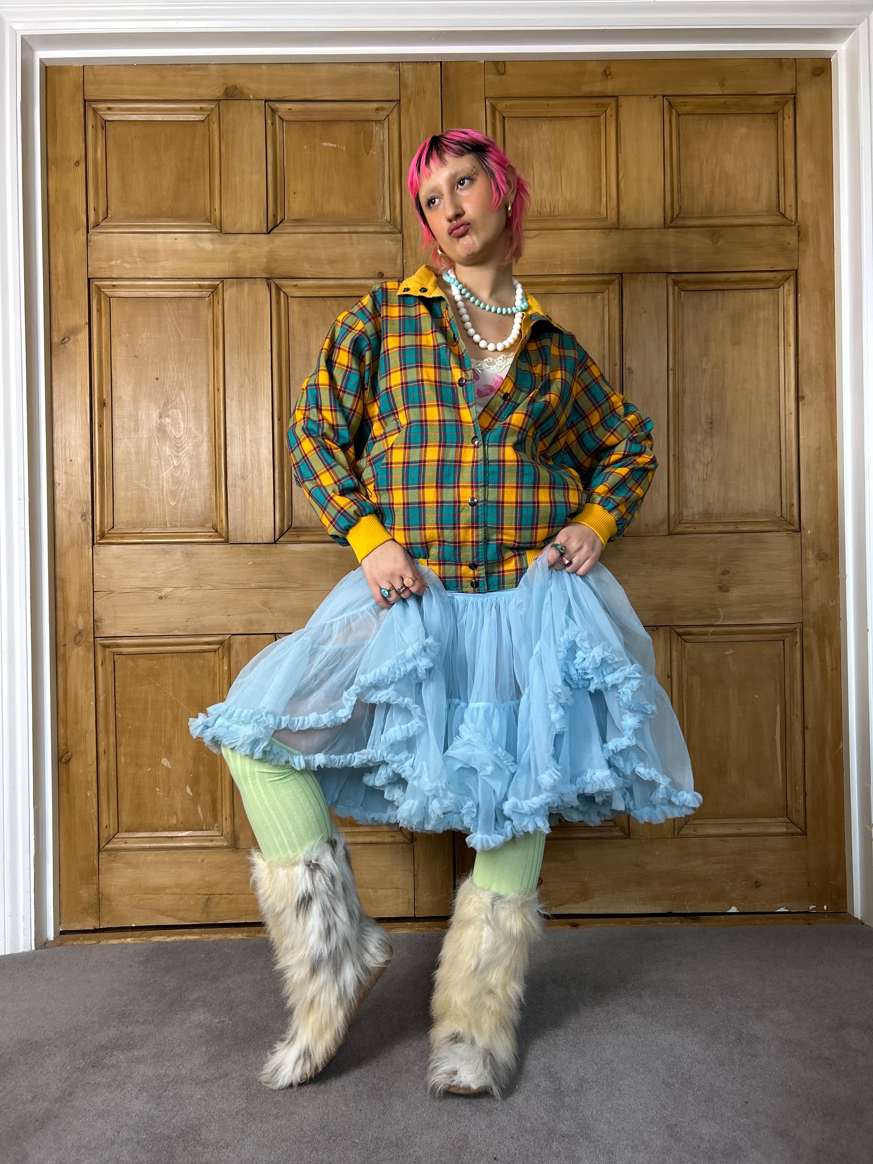 Reversible vintage tartan jacket