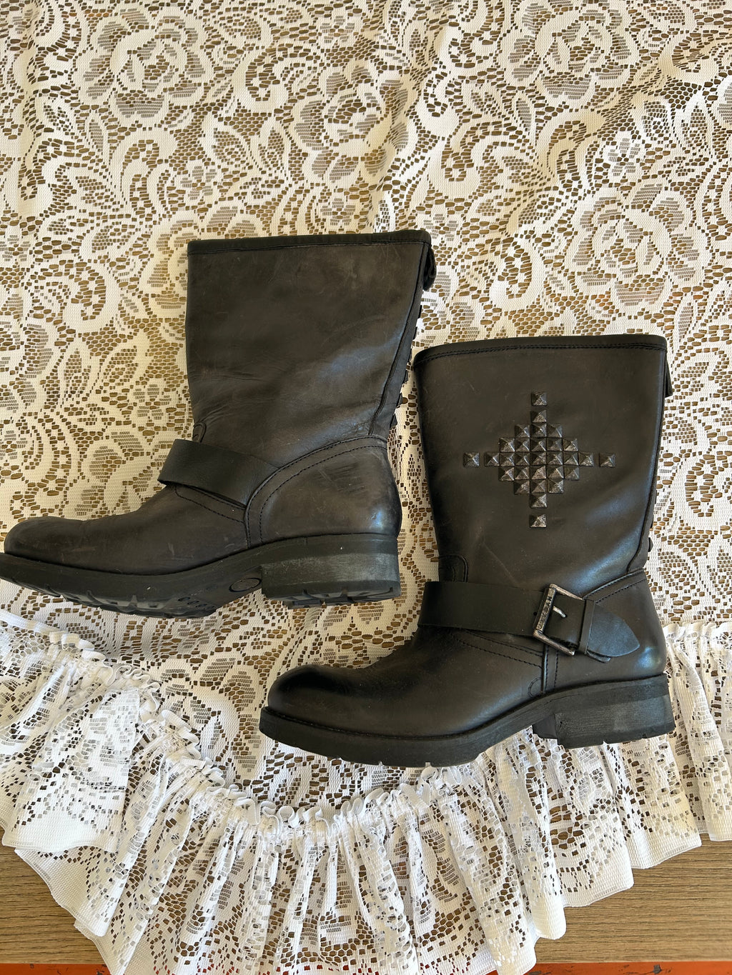 Vintage Black Leather Boots
