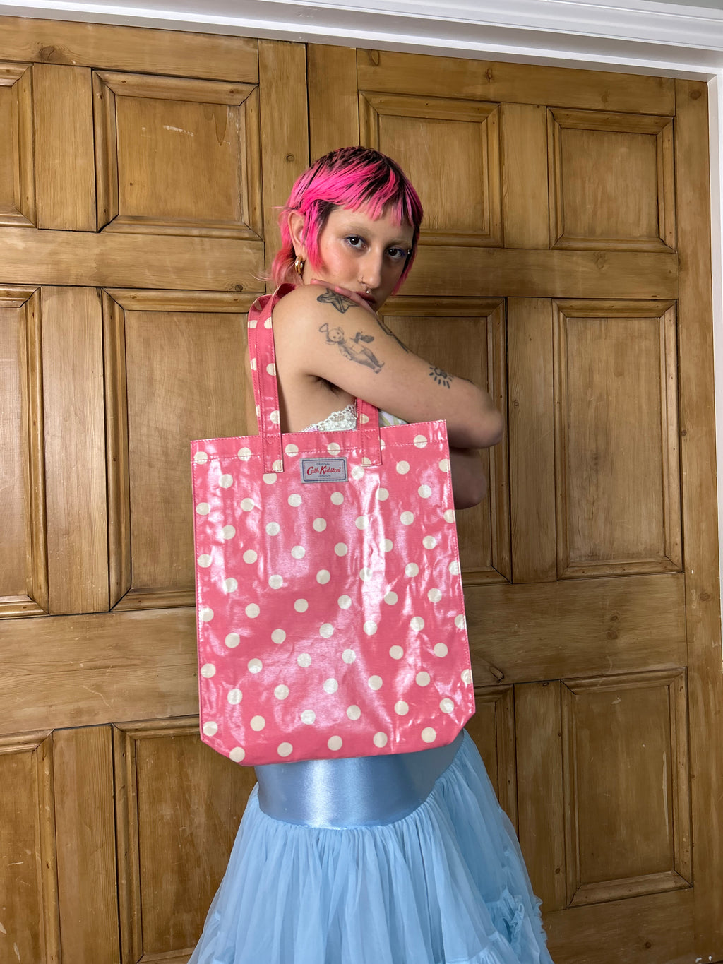 Polka dot tote bag