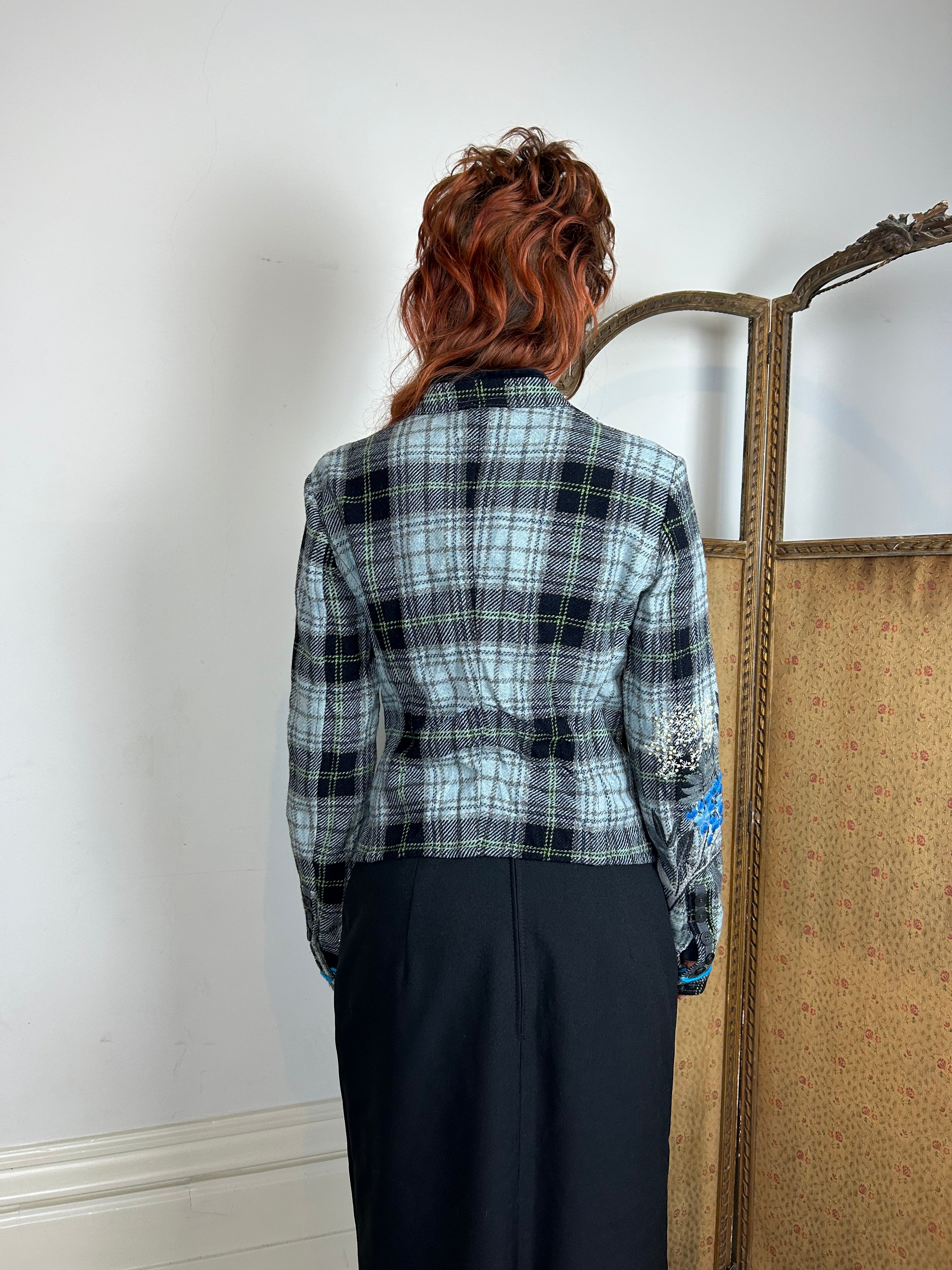 Marithe Francois girbaud blue tartan jacket