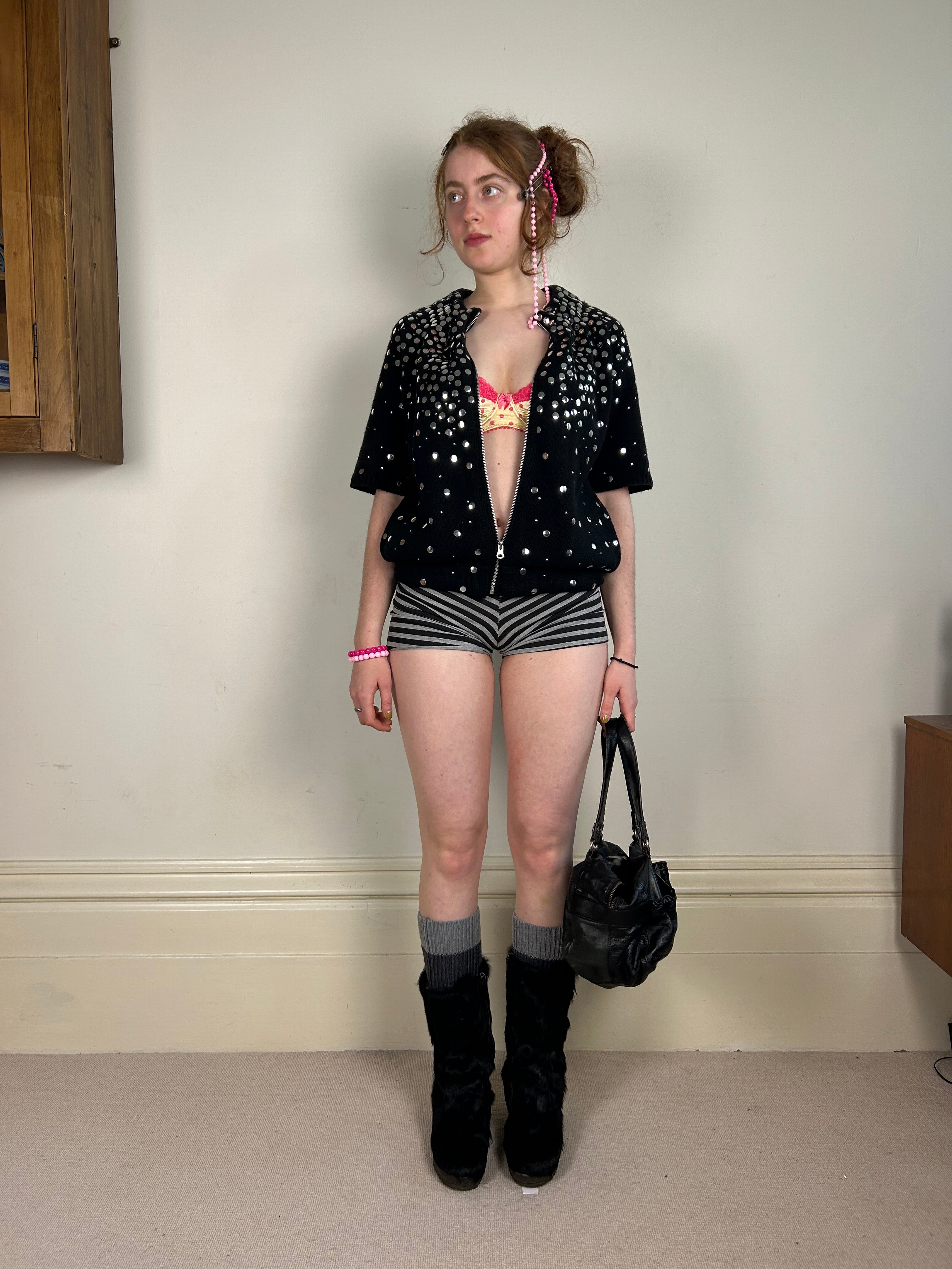 Manoush Silver Studded Zip Up