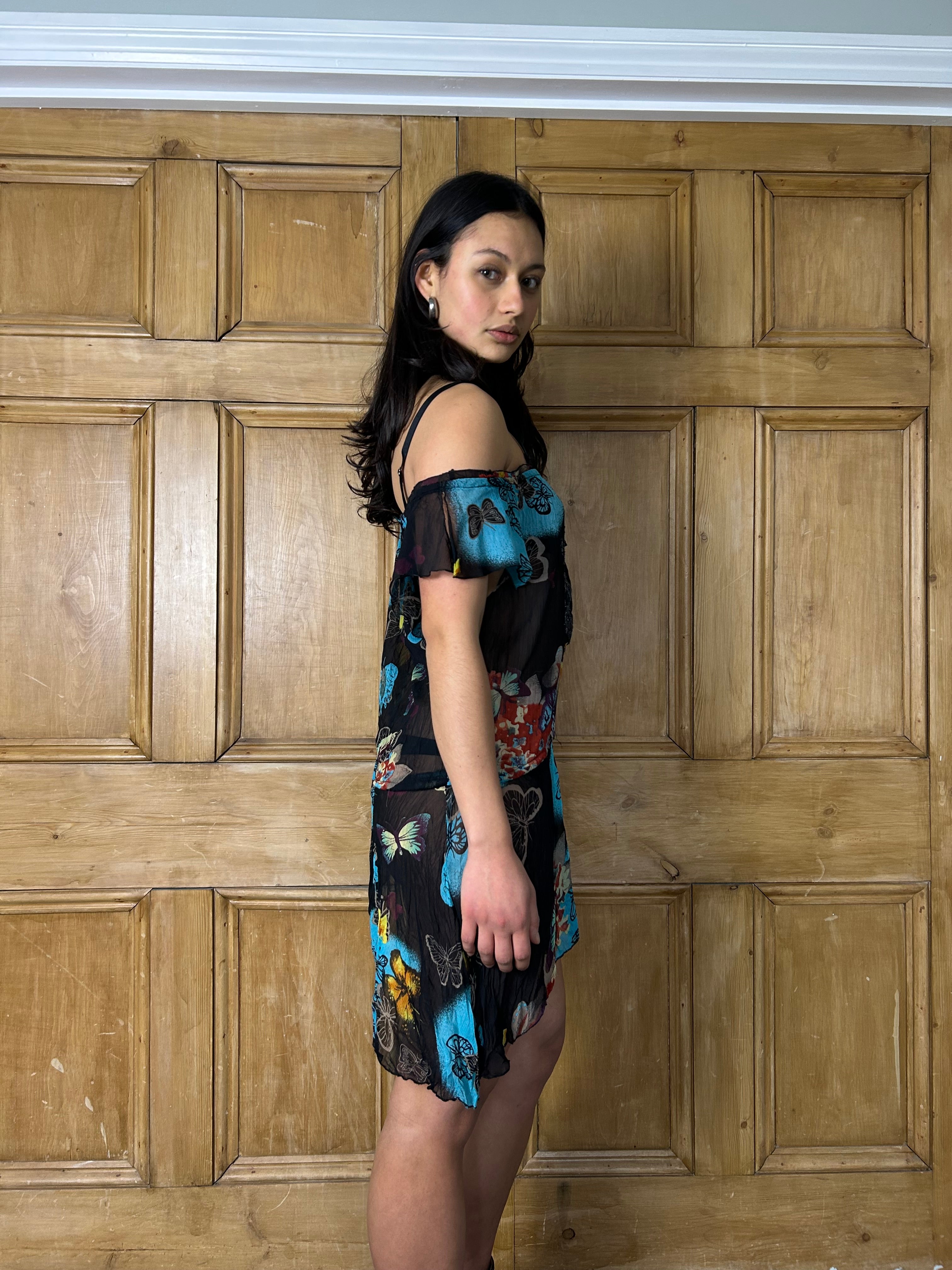 Floral sheer beach dress