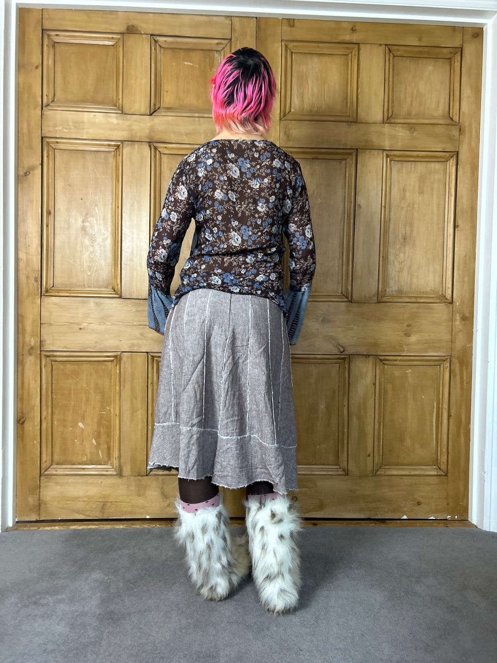 Dusty pink flowy skirt