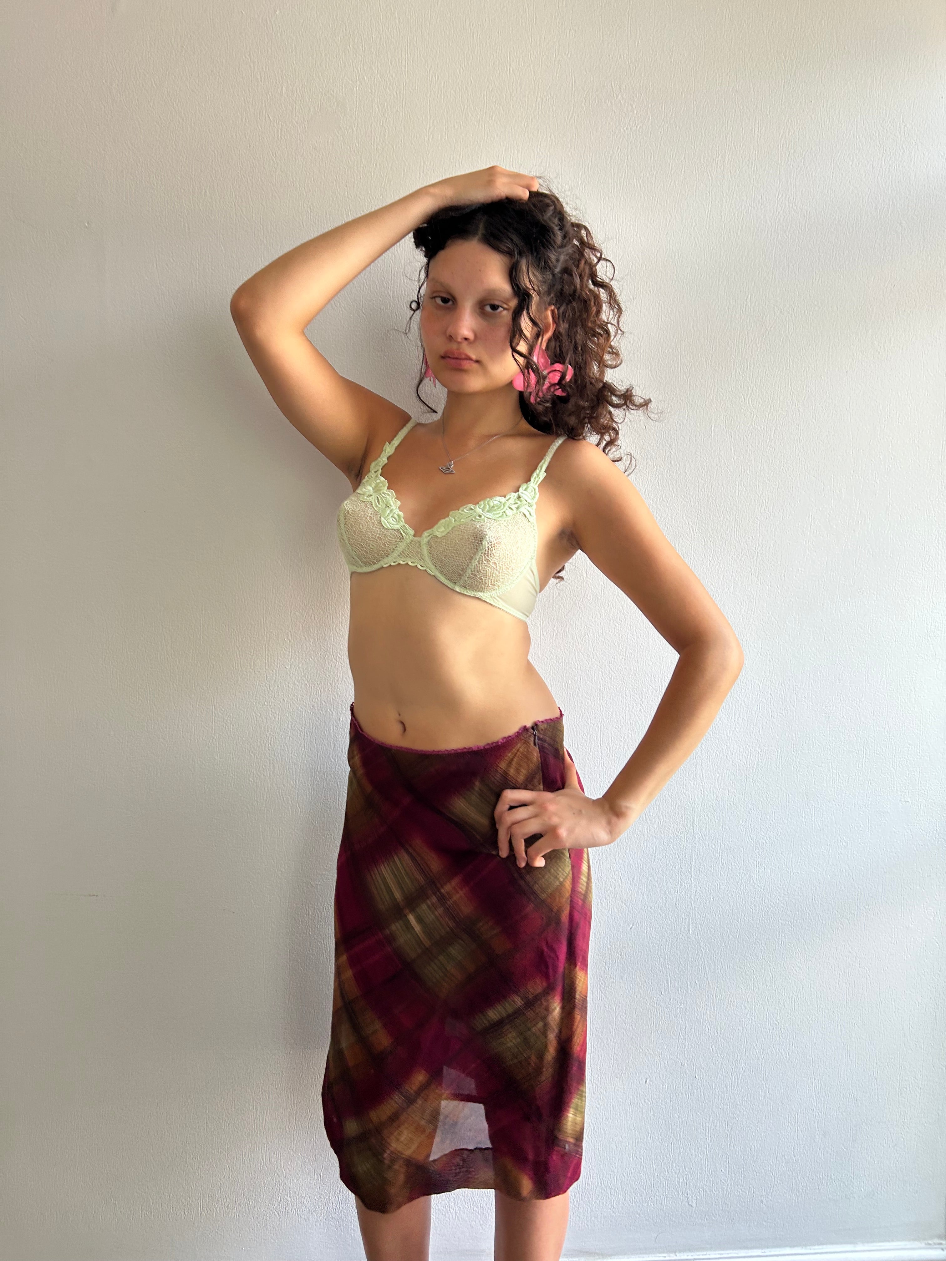 Vintage Tartan Slip Skirt