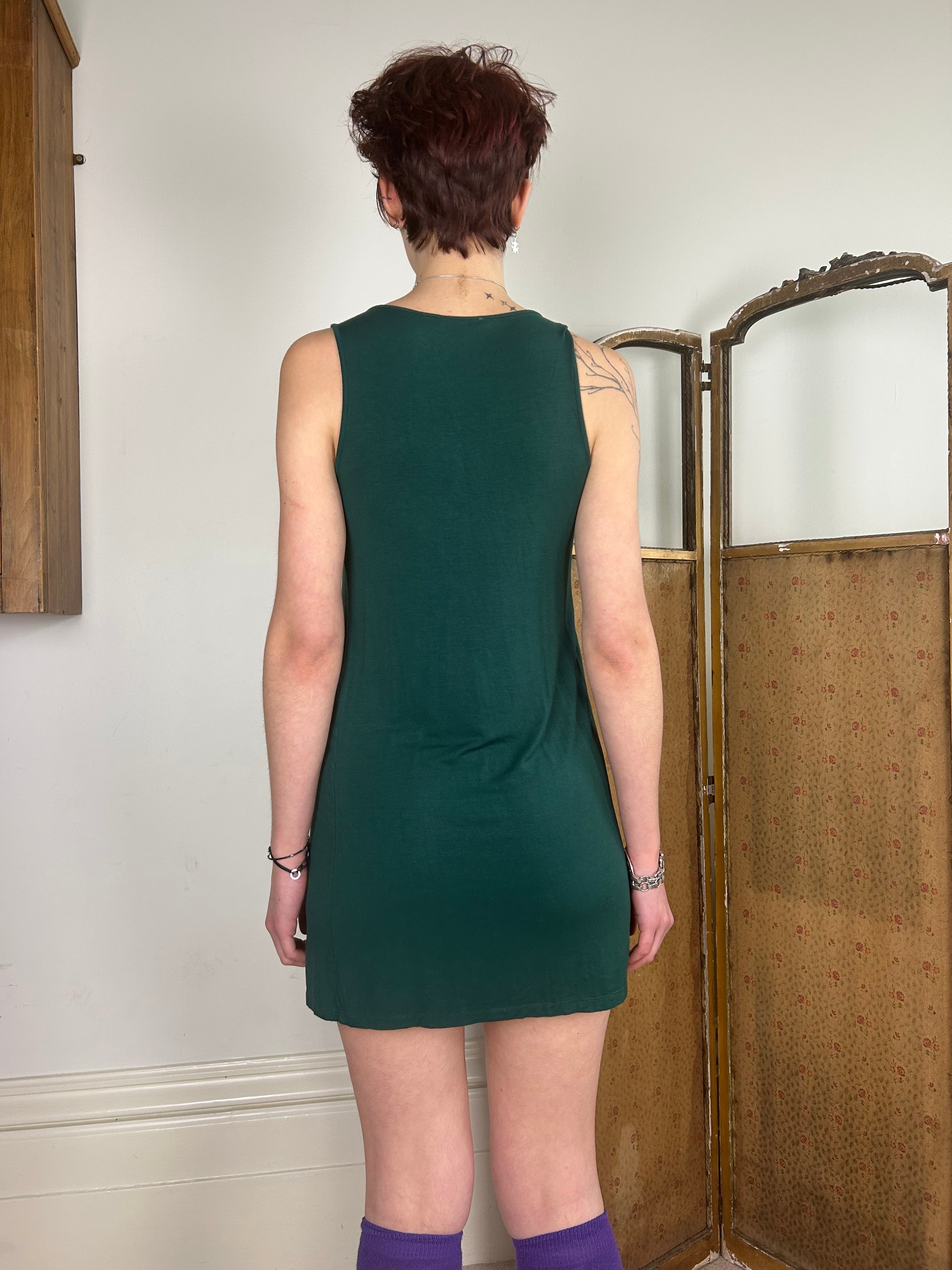 Green floral dress