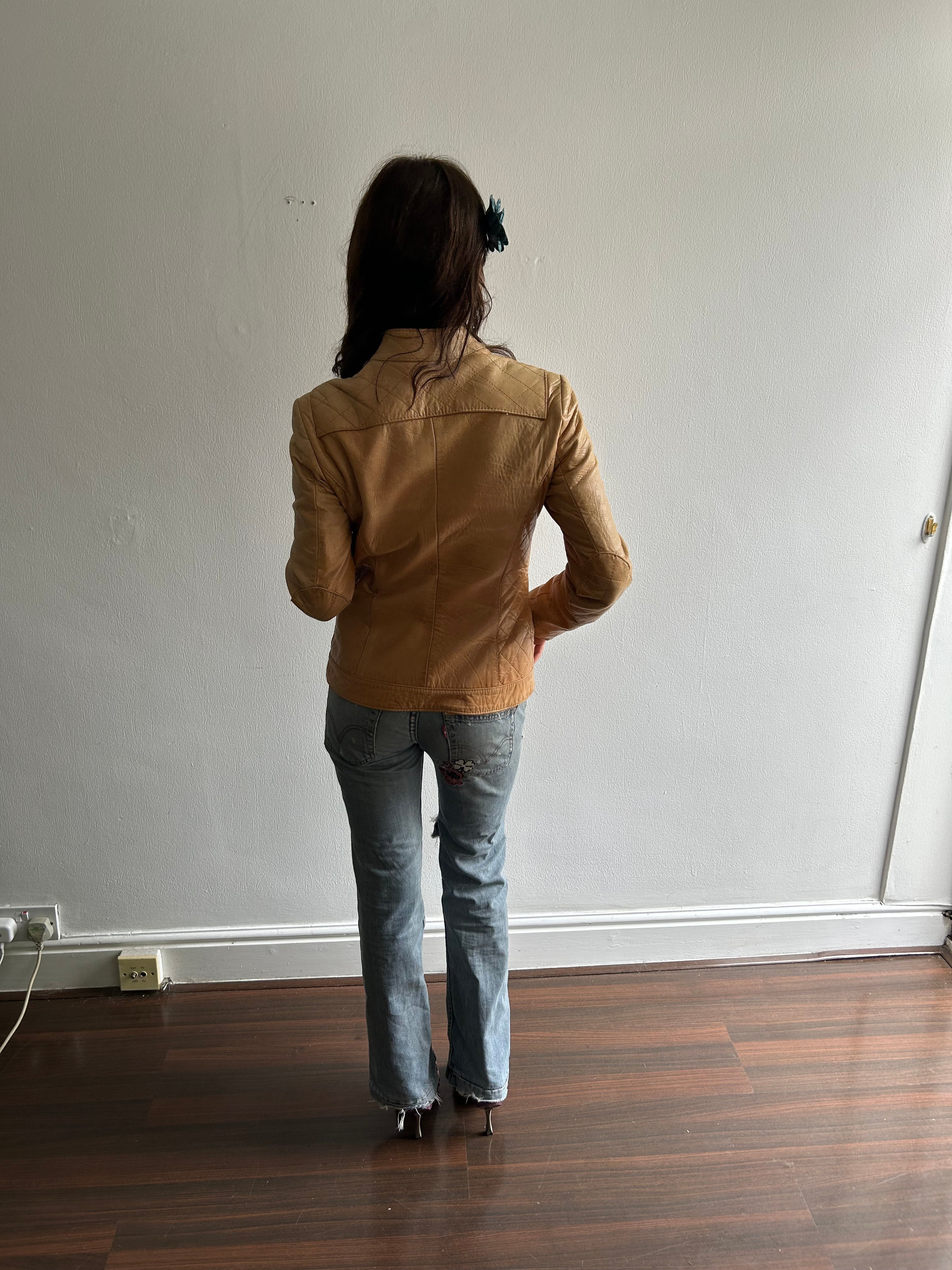 Tan Leather Vintage Jacket