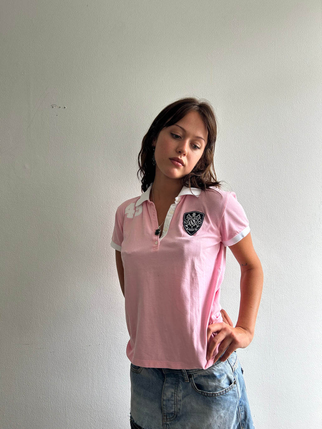 Pink '45' Polo Shirt