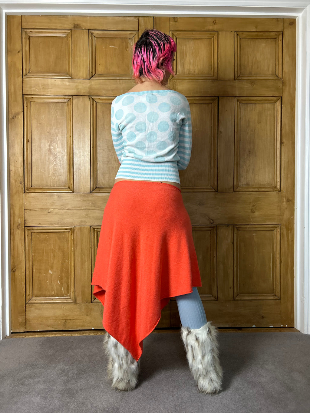 Coral Asymmetrical Star Skirt