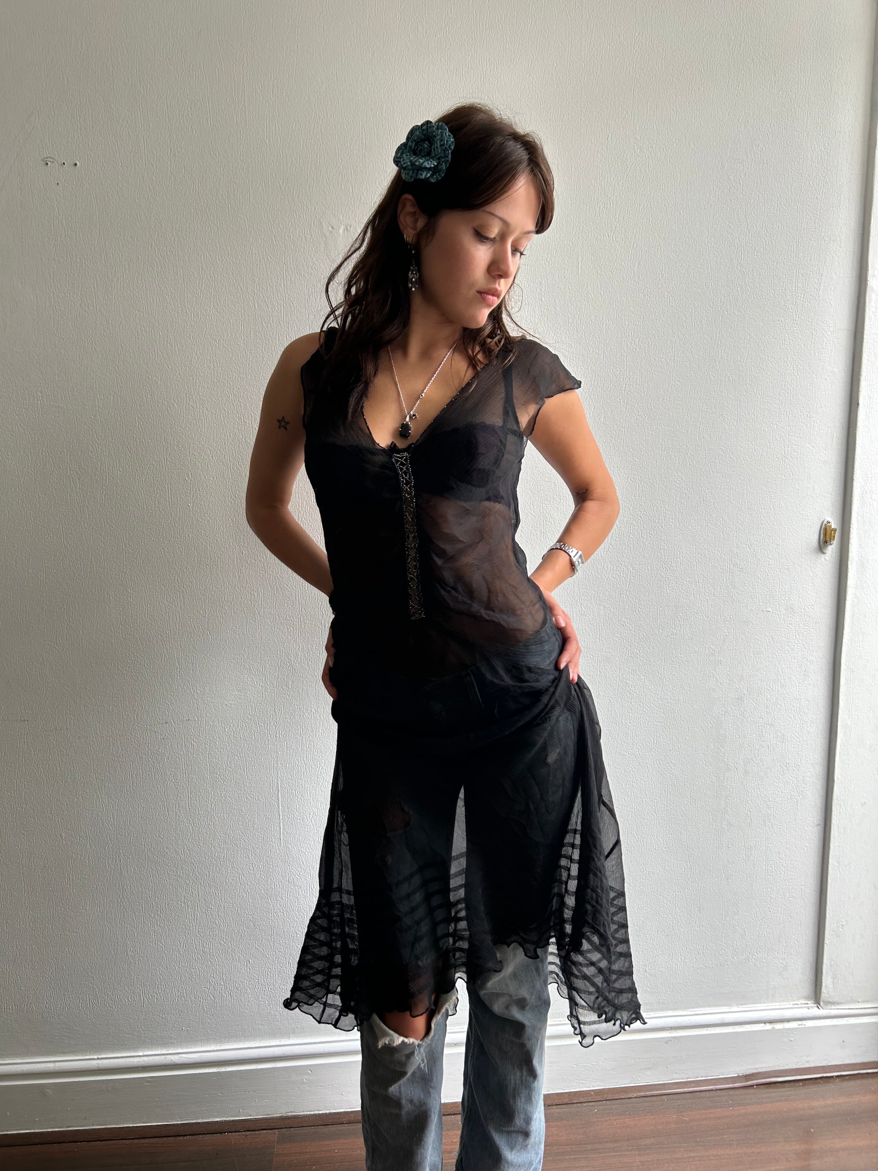 Black Sheer Dress