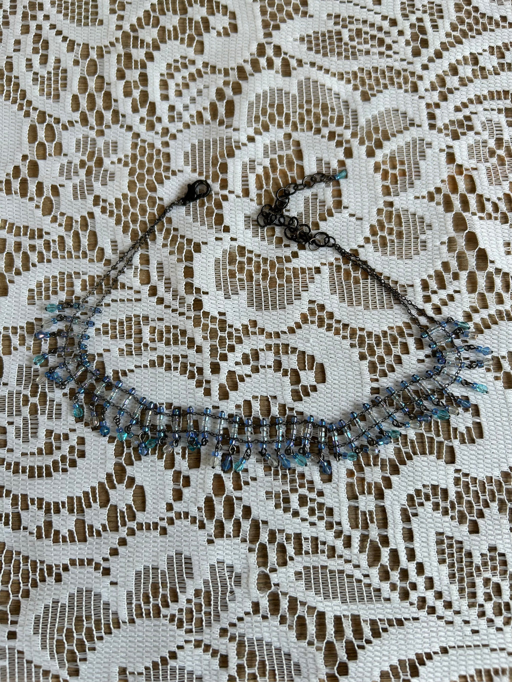 Delicate Blue Bead Necklace