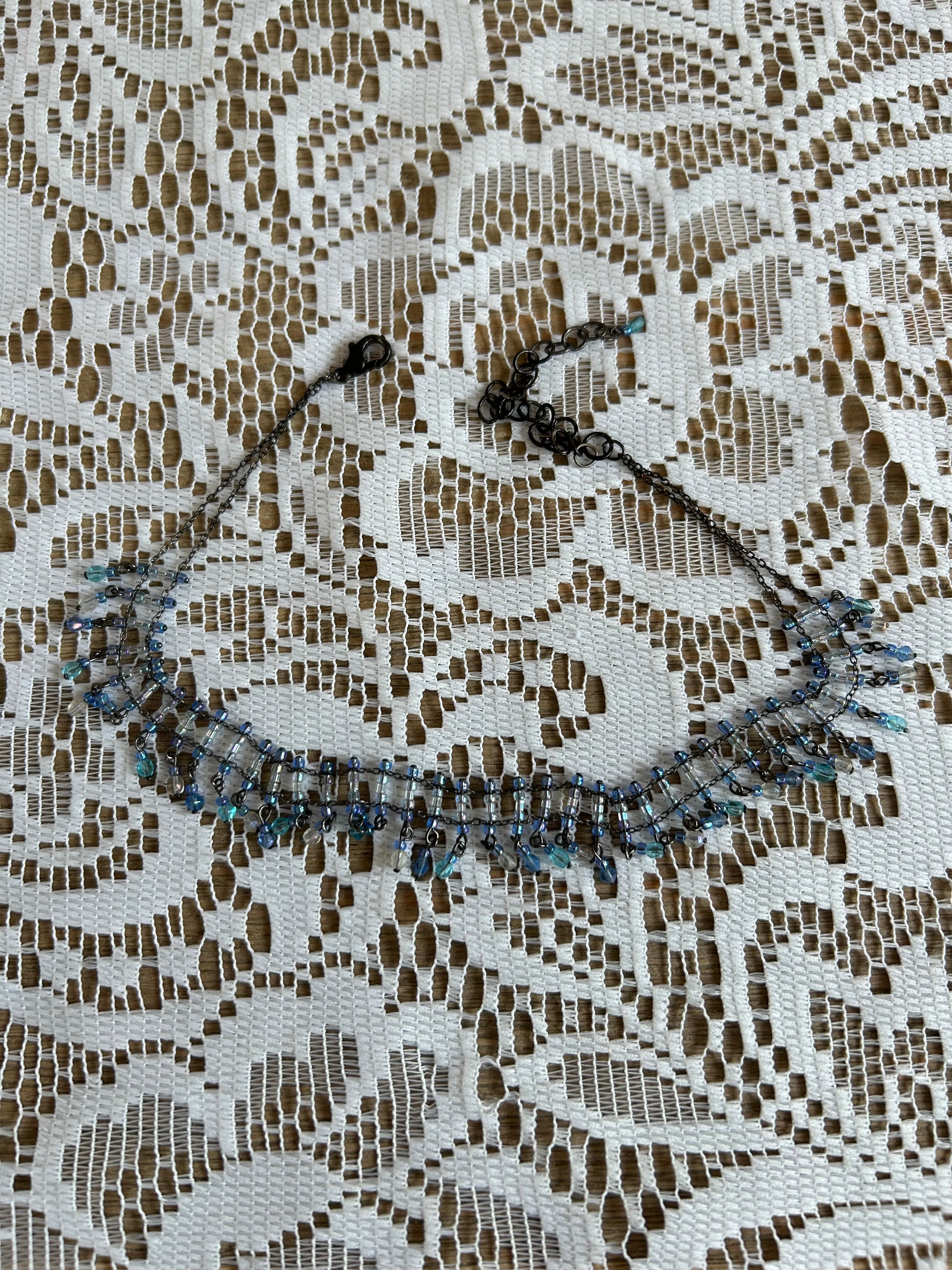 Delicate Blue Bead Necklace