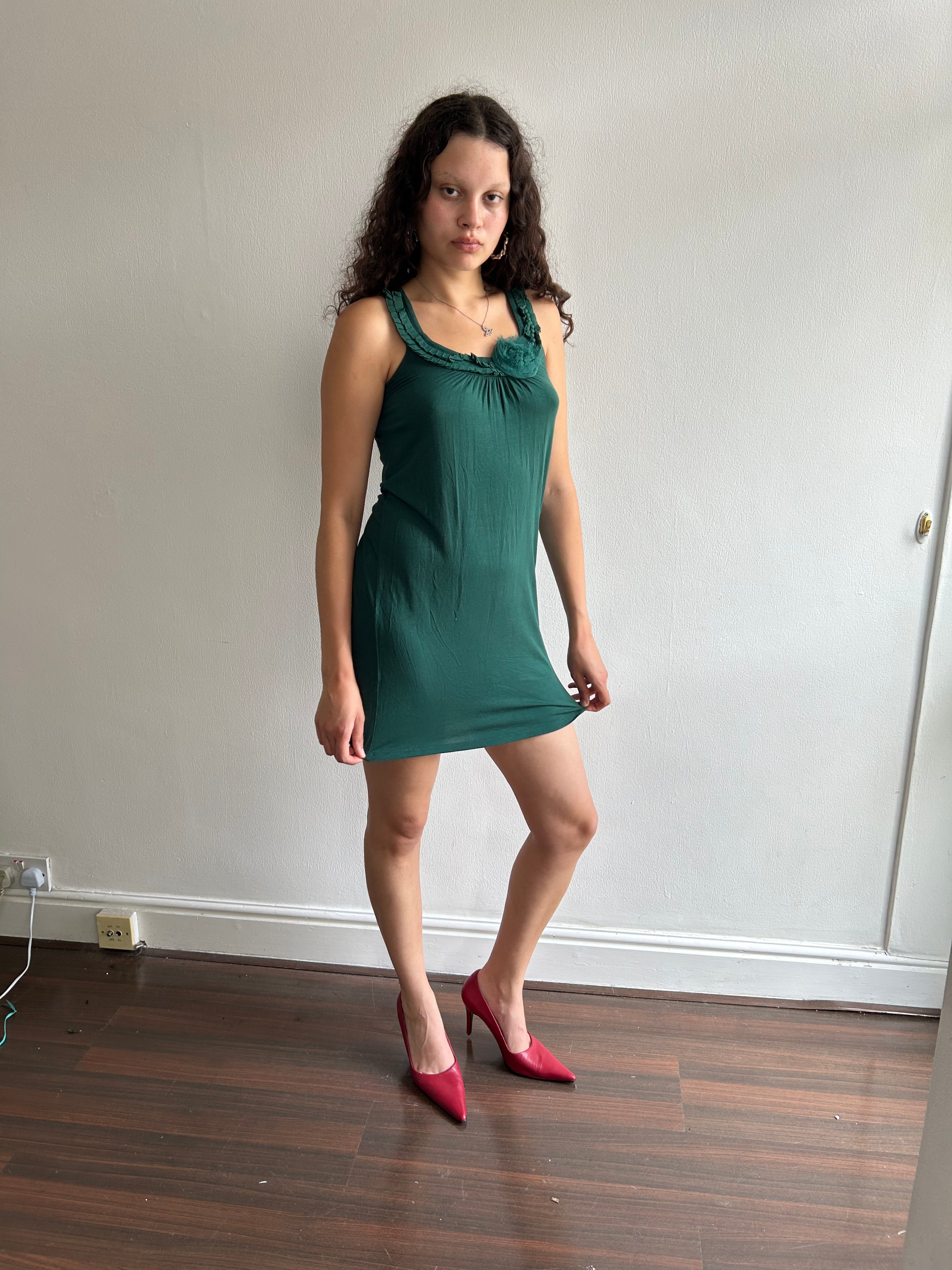 Forest Green Mini Dress