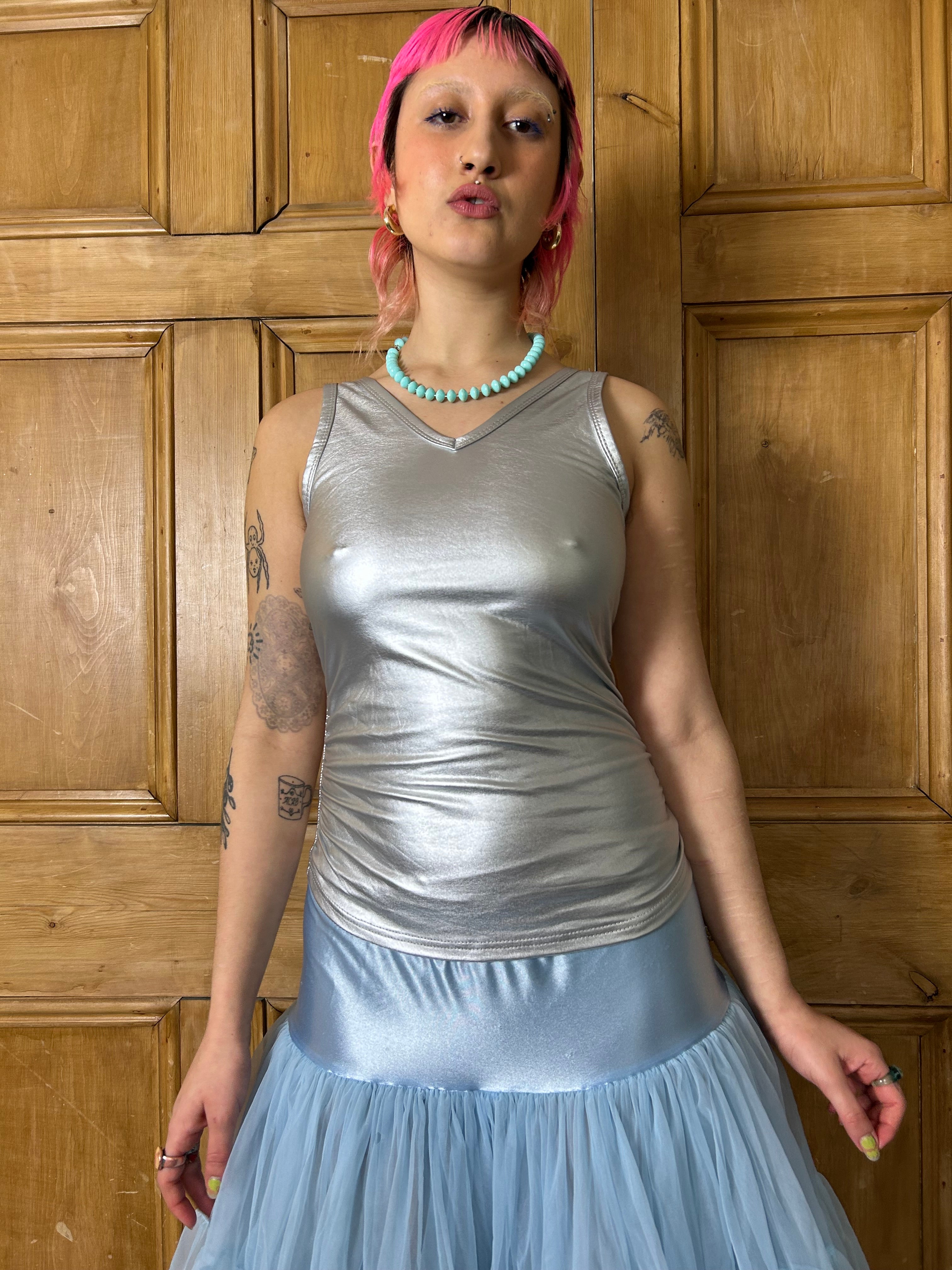 Silver tank top